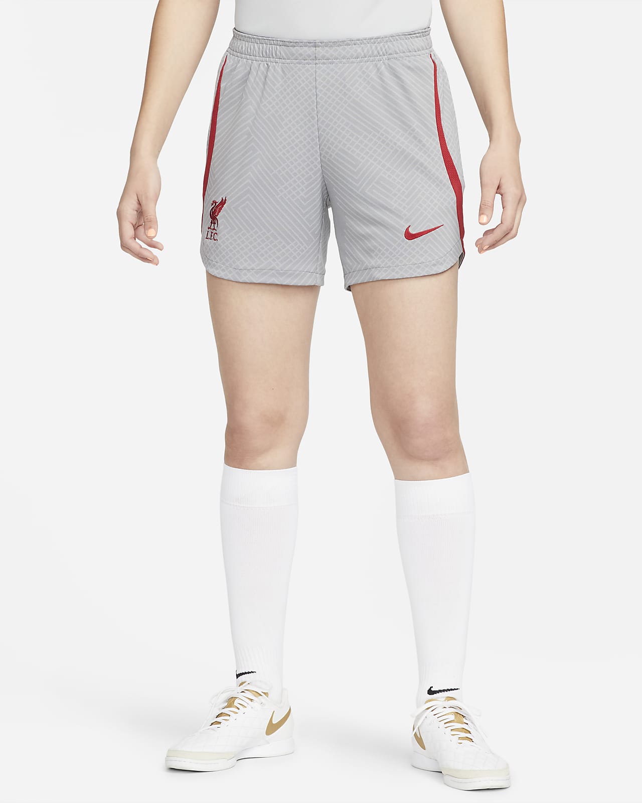 Liverpool FC Strike Nike Dri-FIT Strick-Fußballshorts für Damen