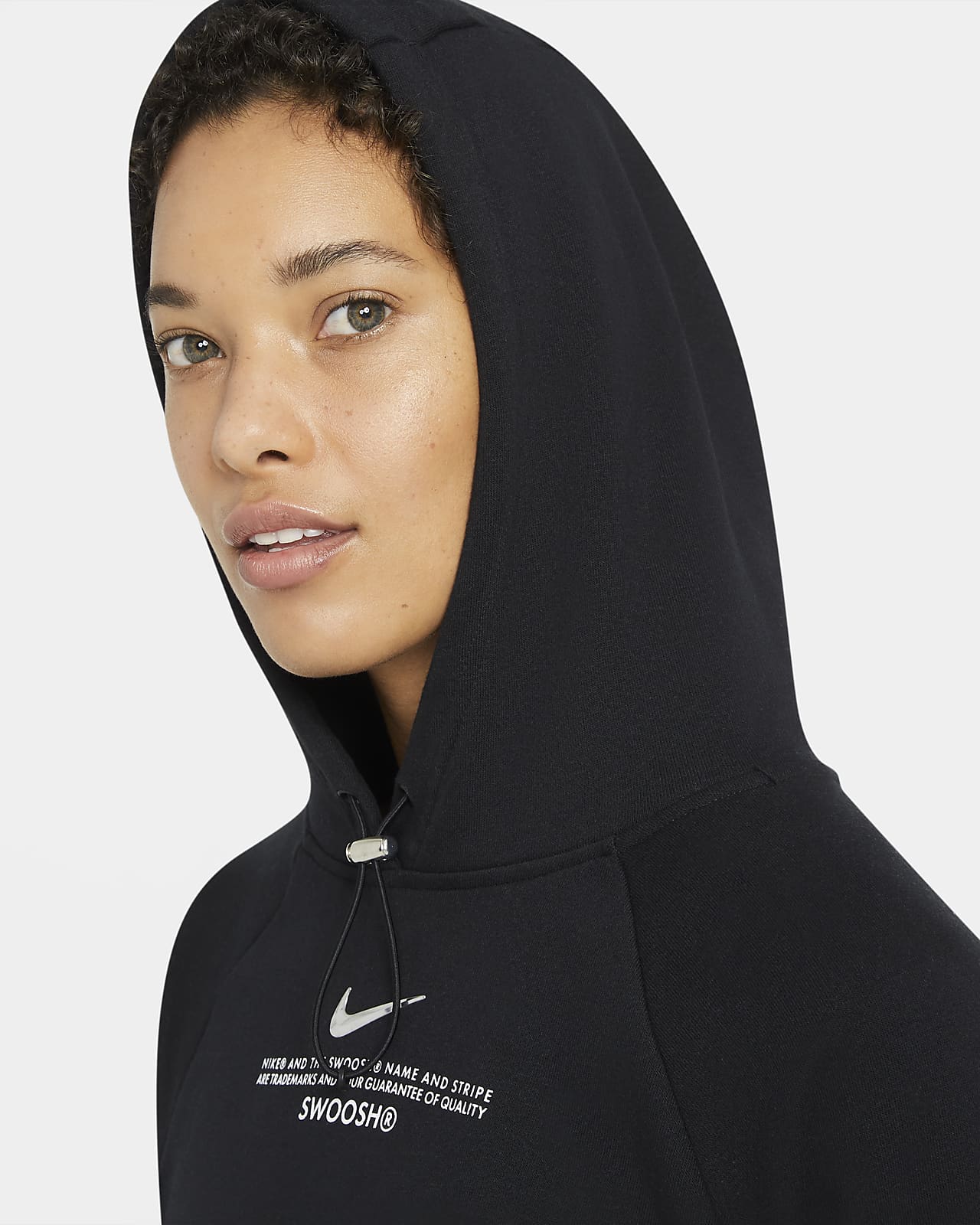 nike black swoosh hoodie women's