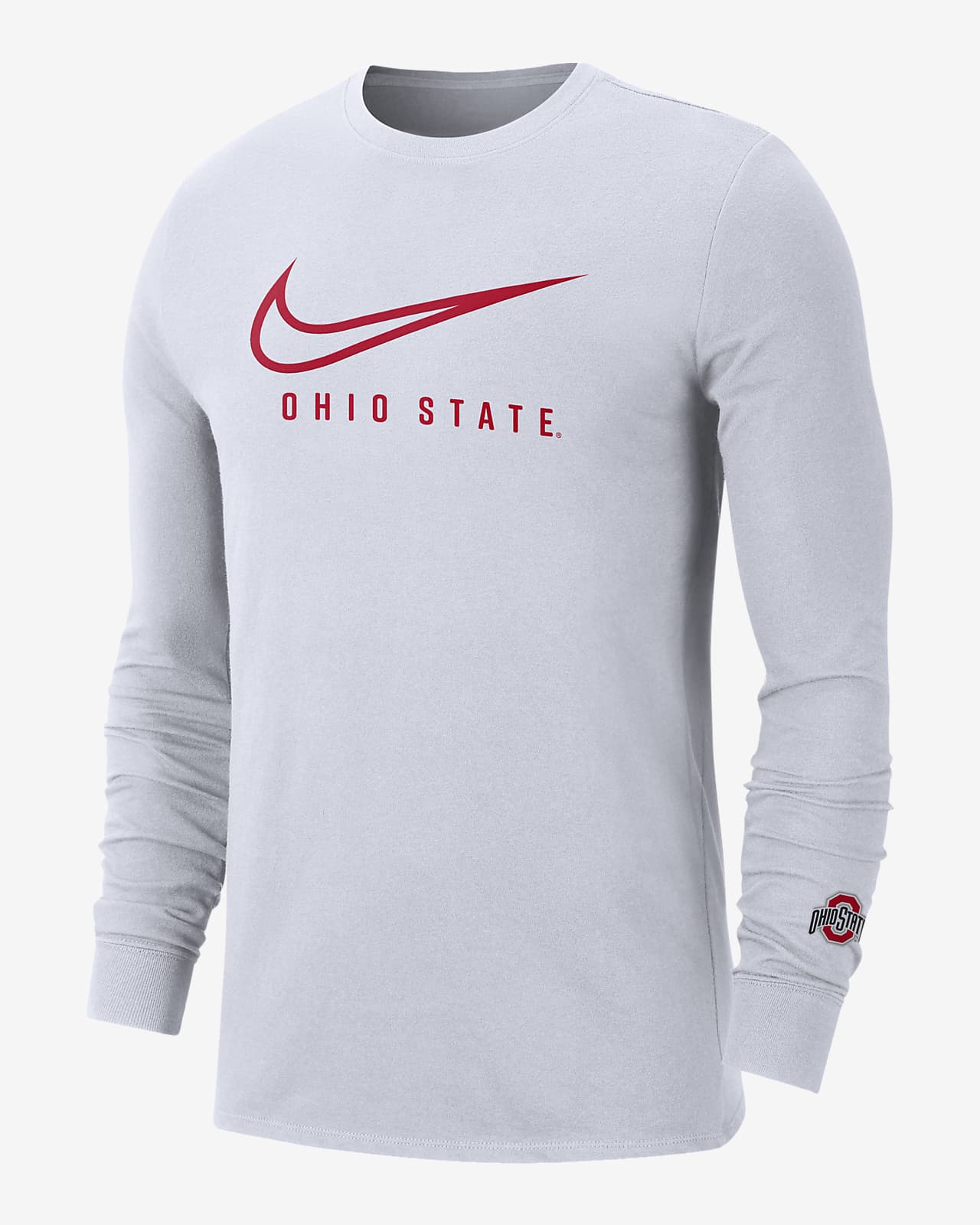 Ohio State Back 2 School Nike Men's College Crew-Neck Long-Sleeve T-Shirt in White, Size: 2XL | FJ7973-121