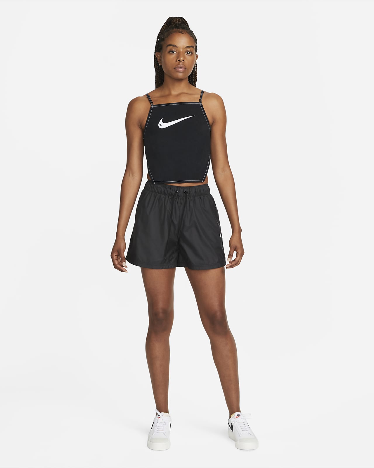 tank top and nike shorts