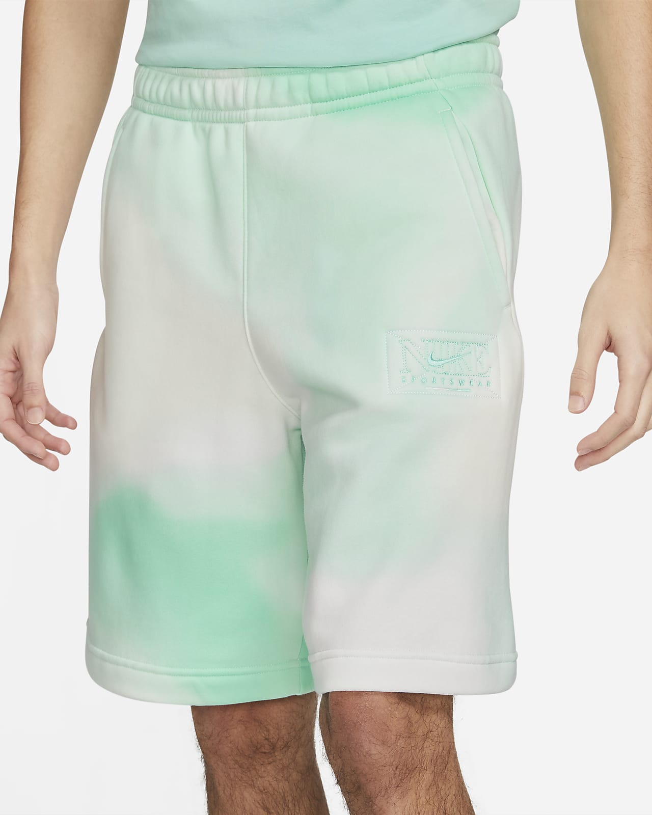 nike club fleece shorts green