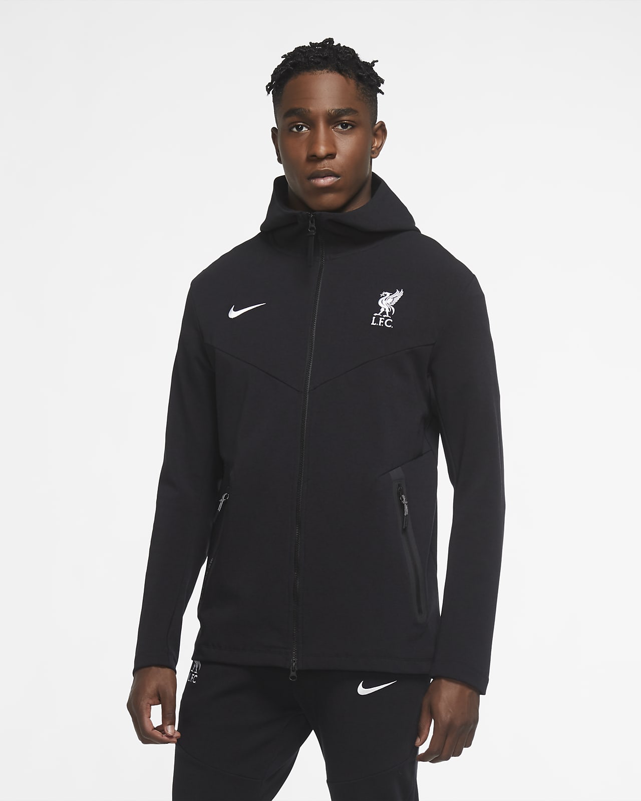 Liverpool FC Tech Pack hettejakke med hel glidelås til herre Liverpool FC Tech Pack hettejakke med hel glidelås til herre