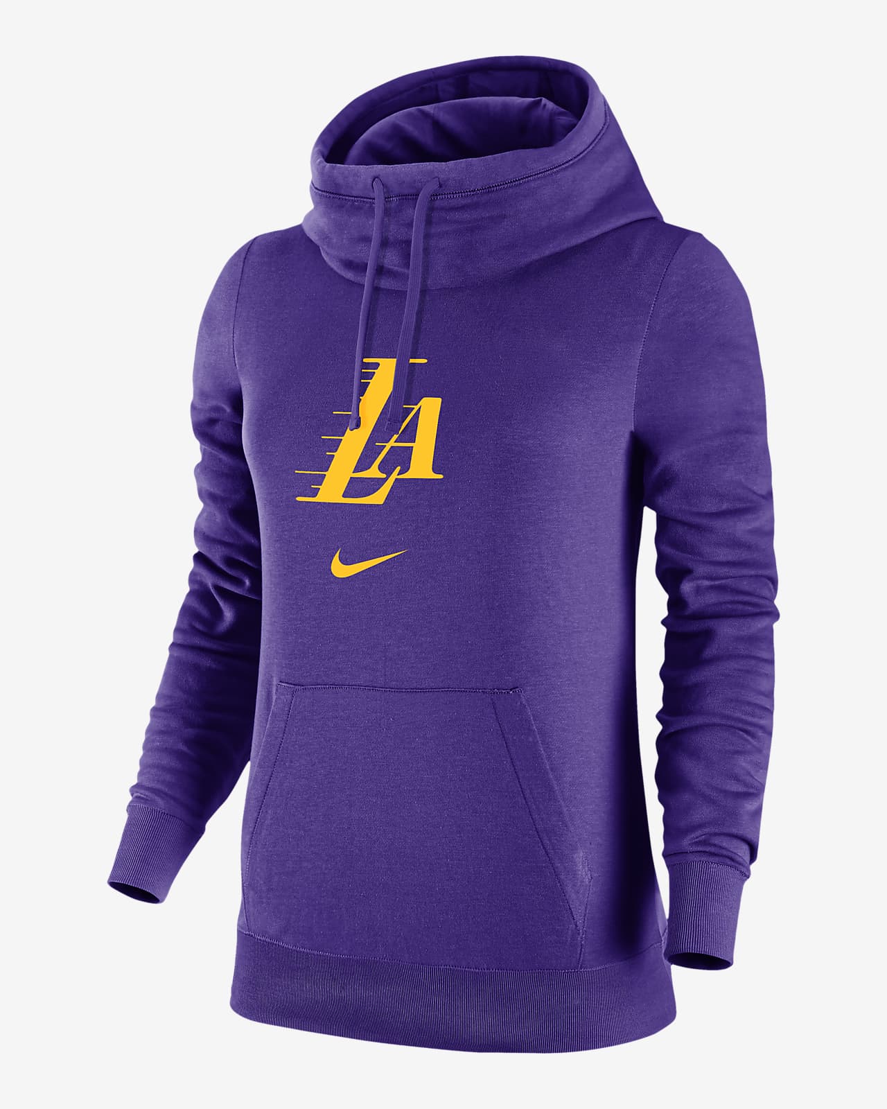 Los Angeles Lakers Club Fleece 2023/24 City Edition Nike NBA Dik Yakalı Kadın Kapüşonlu Üstü