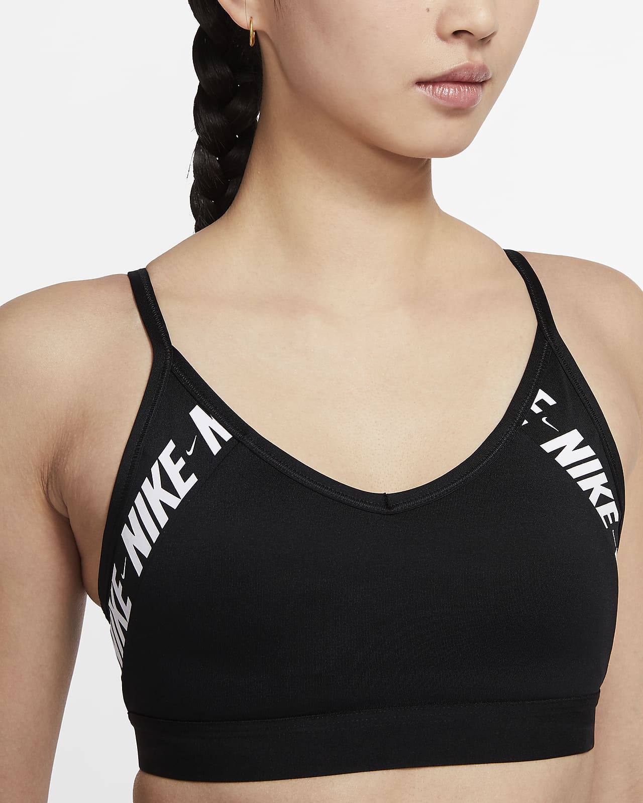 nike women's indy light support logo sports bra