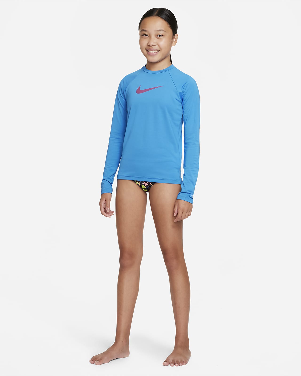 Nike Swoosh Big Kids' (Girls') Long Sleeve Hydroguard. Nike.com