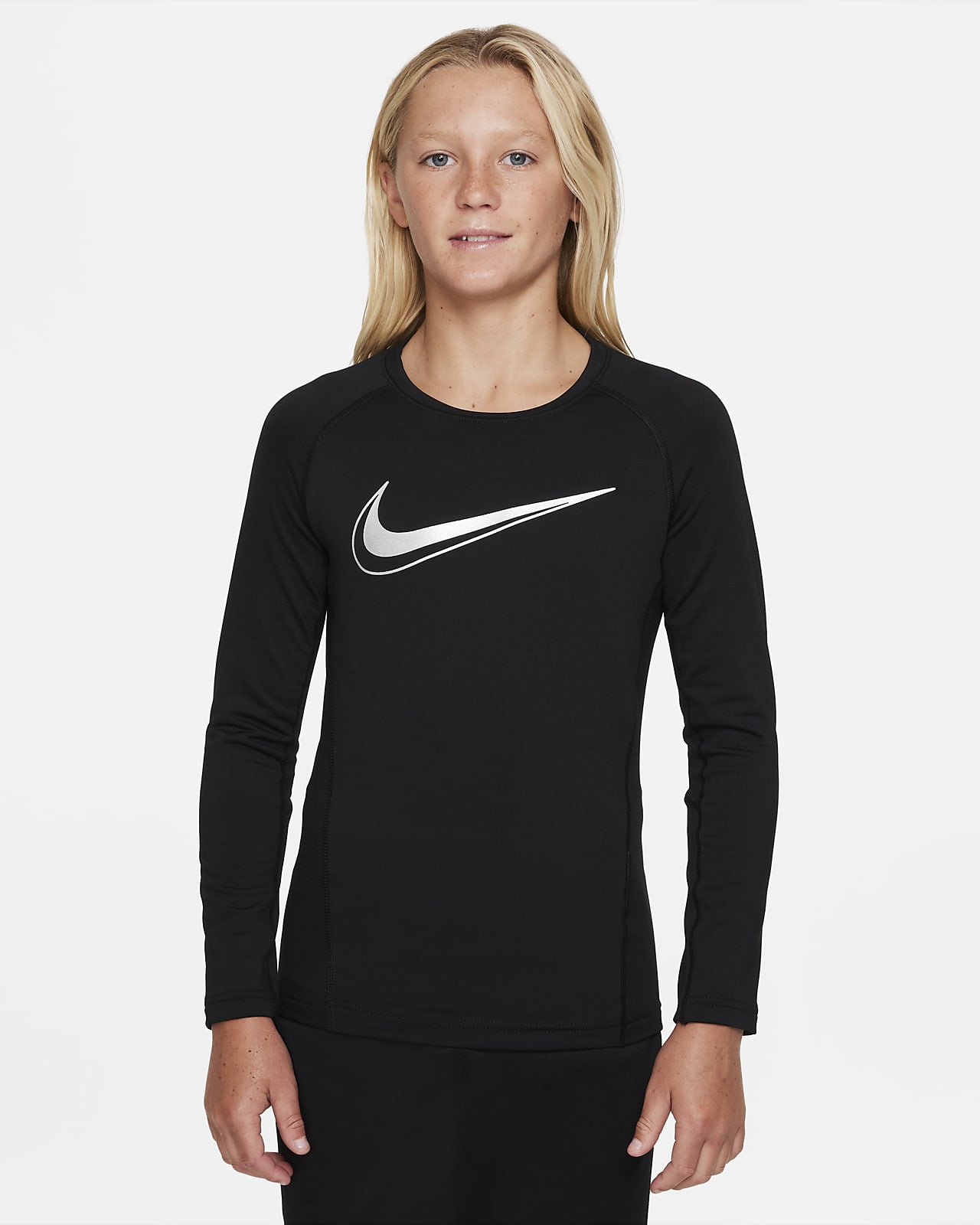 Långärmad t-shirt Nike Pro Dri-FIT för ungdom (killar)