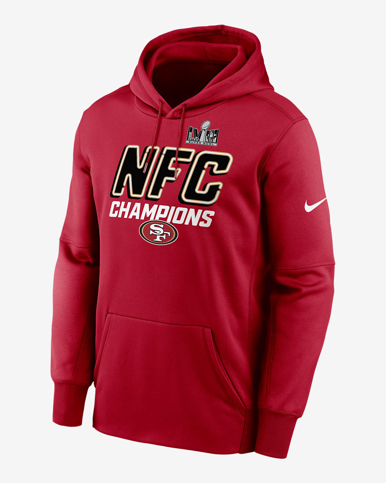 Sudadera con gorro sin cierre Nike Therma de la NFL para hombre San Francisco 49ers 2023 NFC Champions Iconic
