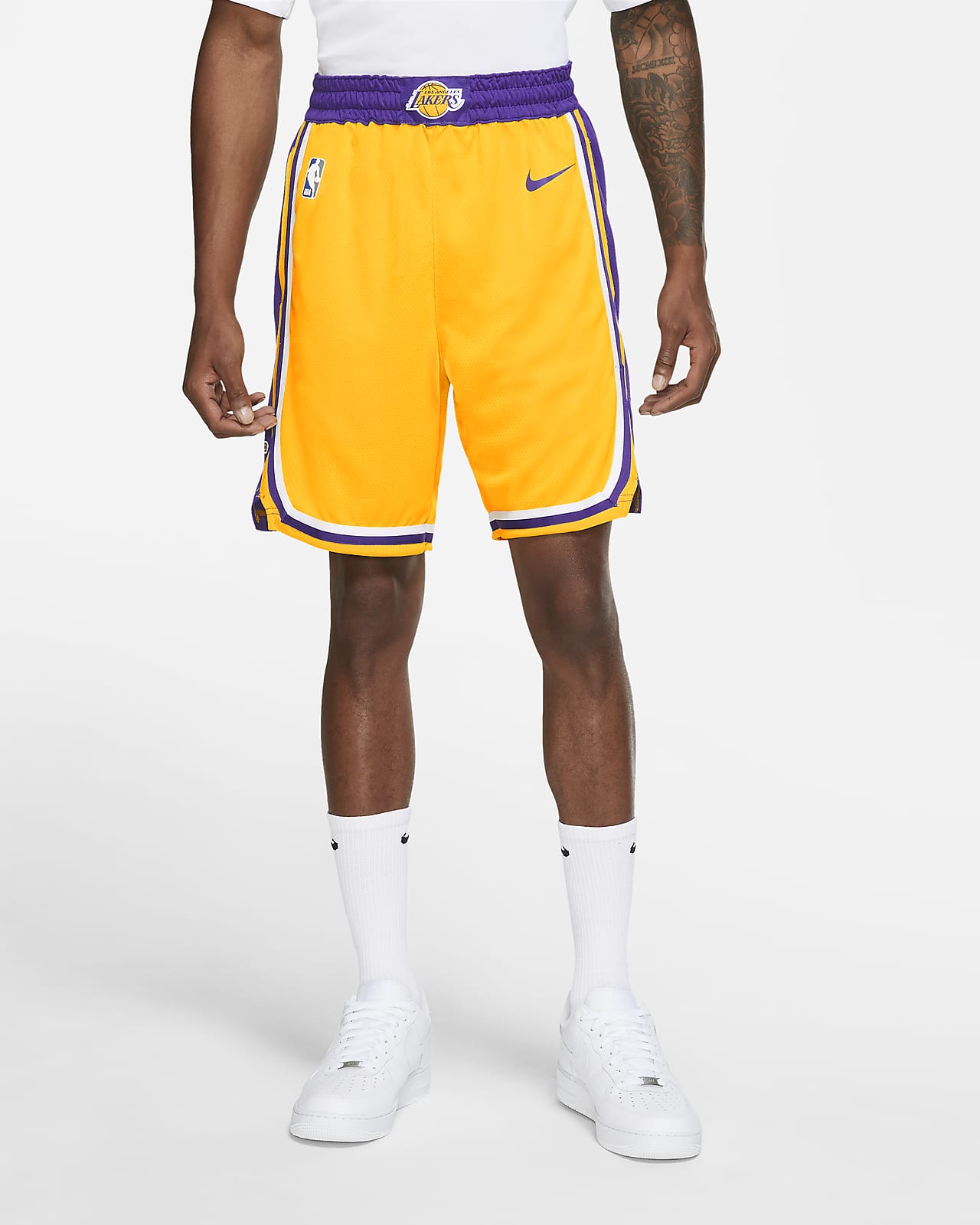 Los Angeles Lakers Icon Edition Nike NBA Swingman Shorts ...