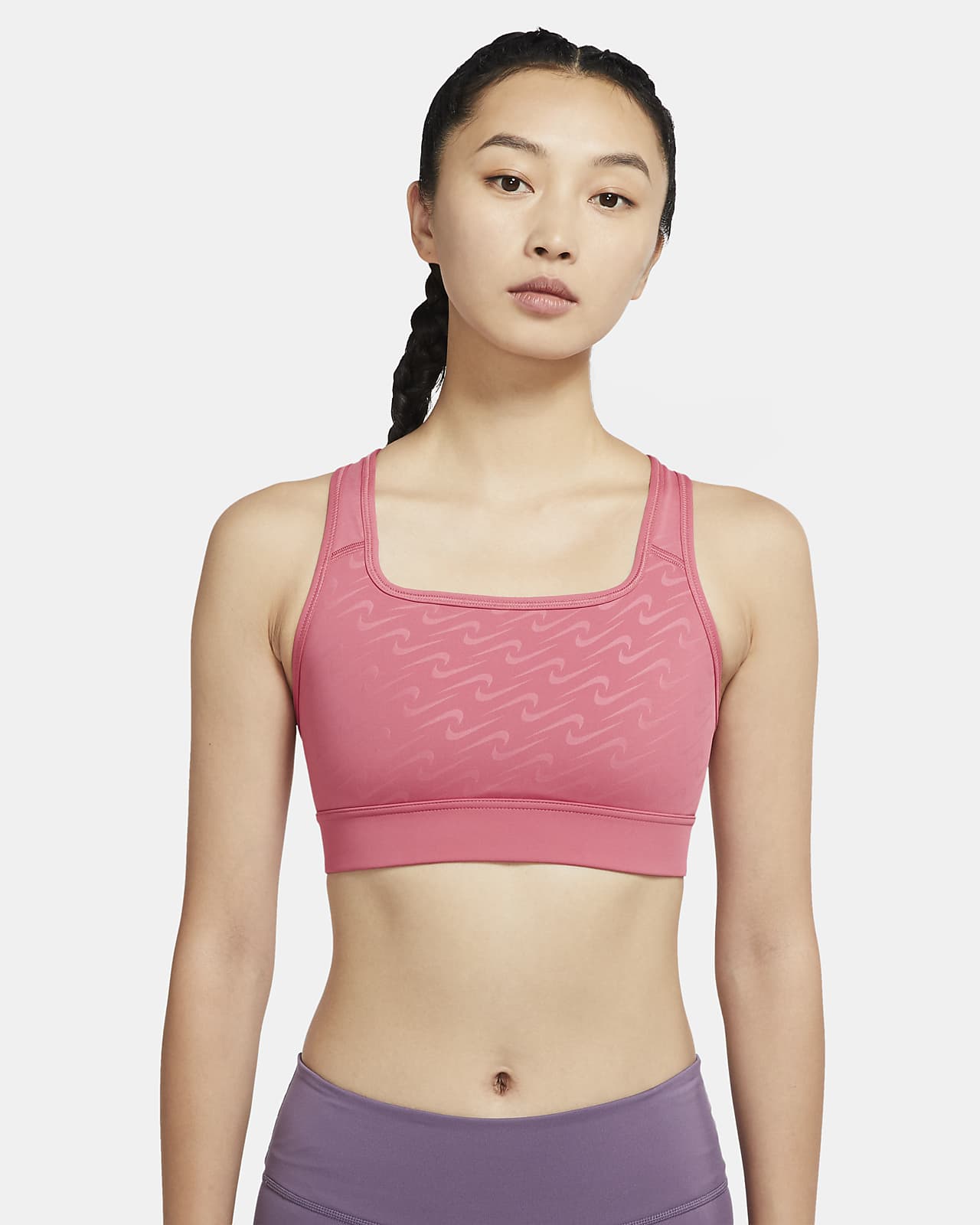 Nike公式 ナイキ Dri Fit スウッシュ アイコン クラッシュ ウィメンズ ミディアムサポート ワンピース パッド プリンテッド スポーツブラ オンラインストア 通販サイト