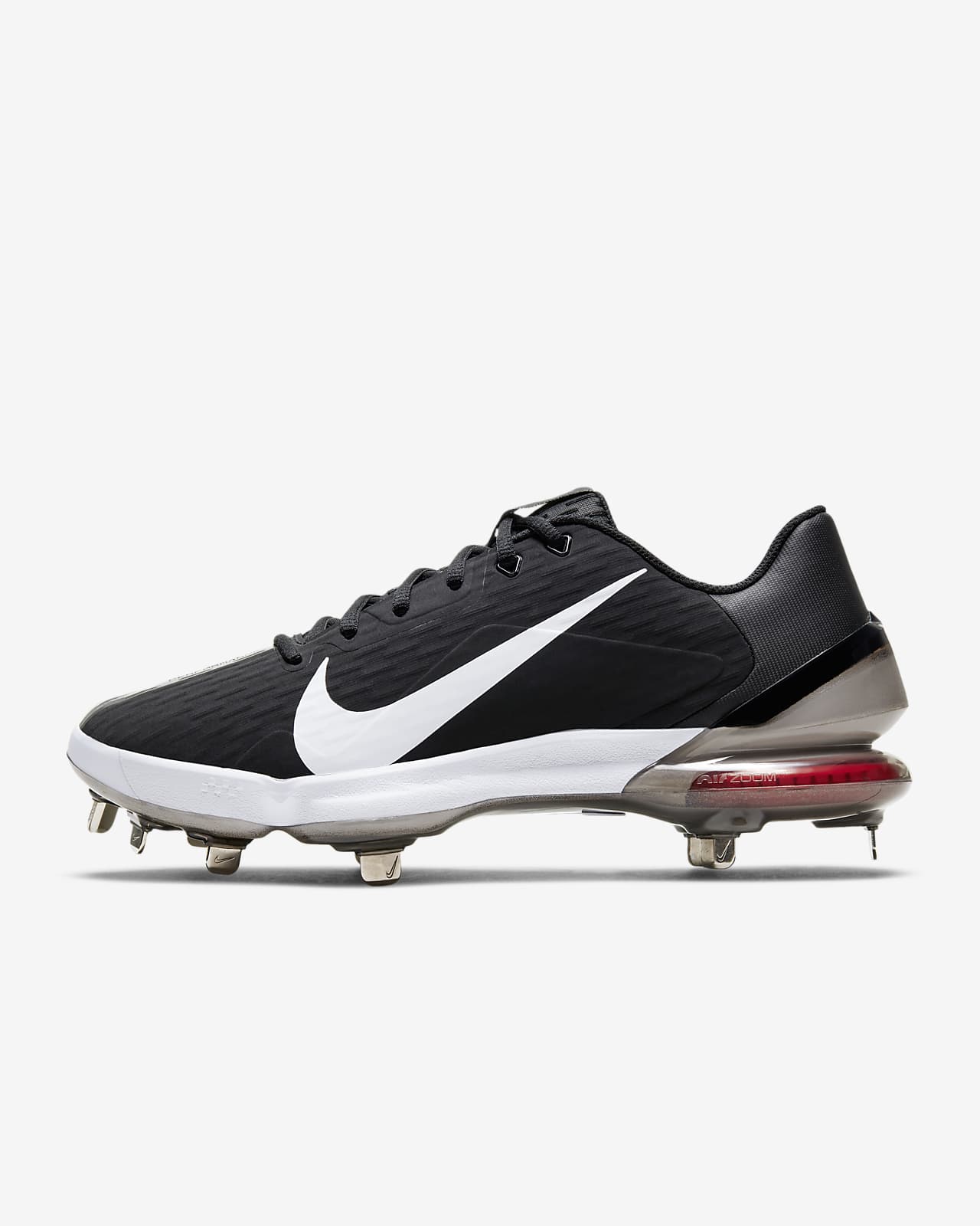 nike force zoom trout 5 men's mid metal baseball cleats - white/metallic red bronze/pure platinum