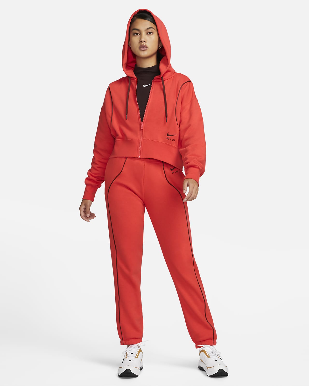 nike air fleece hoodie red