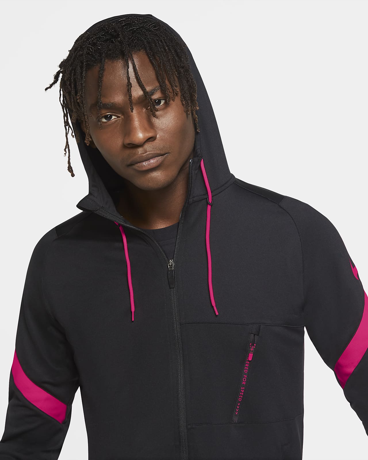 mens black and pink nike tracksuit