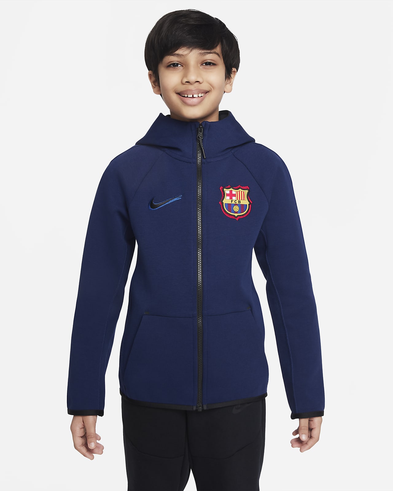 Peluquero ropa Incitar FC Barcelona Tech Fleece Windrunner Sudadera con capucha y cremallera  completa - Niño/a. Nike ES