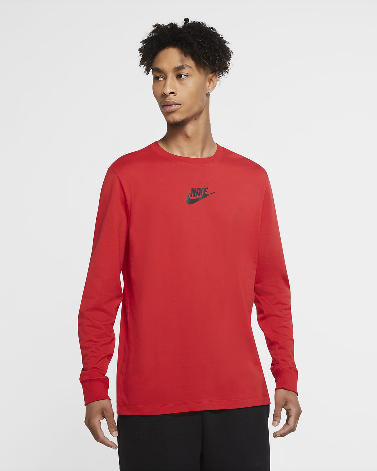 red and white nike long sleeve shirt