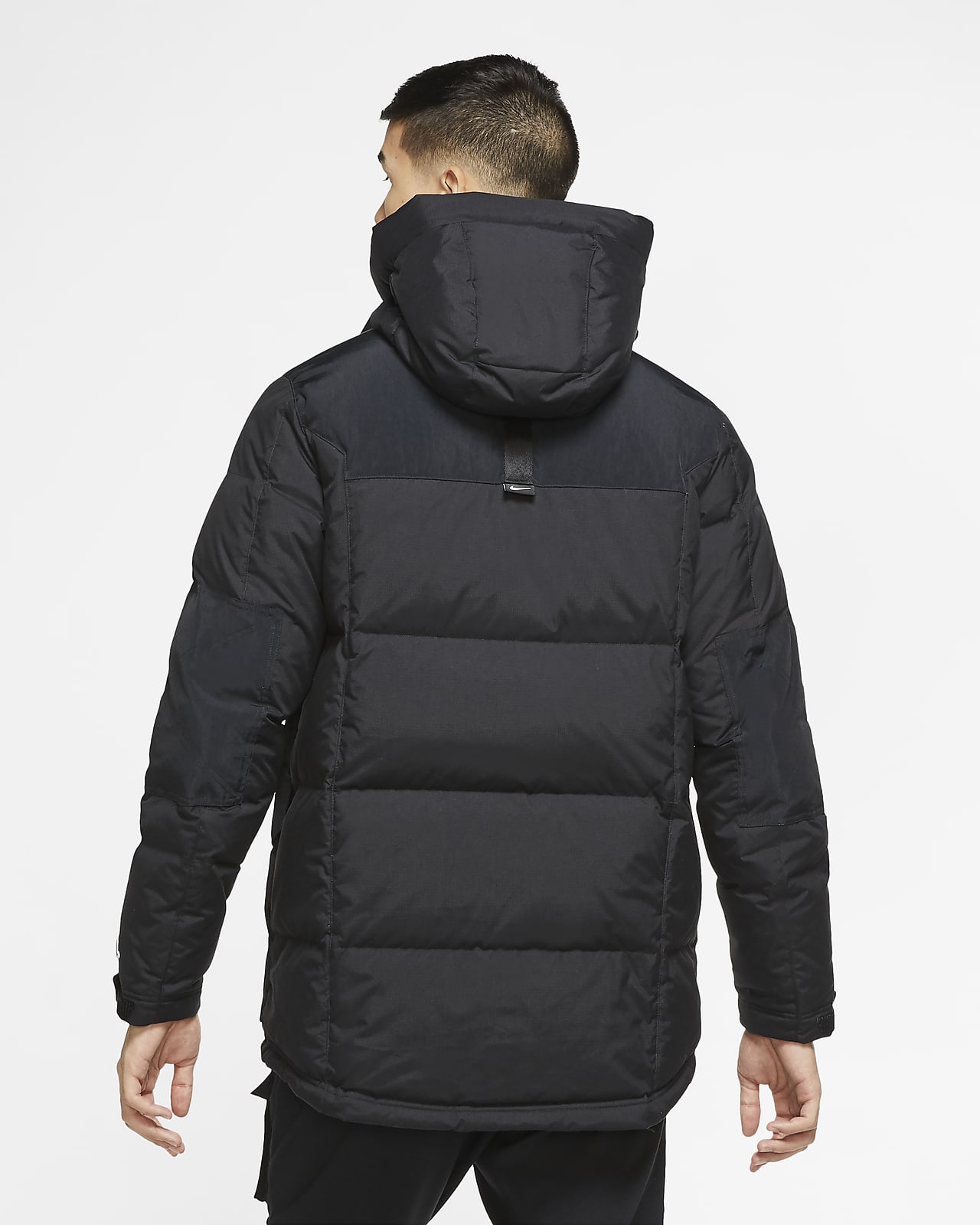 nike down parka jacket in black