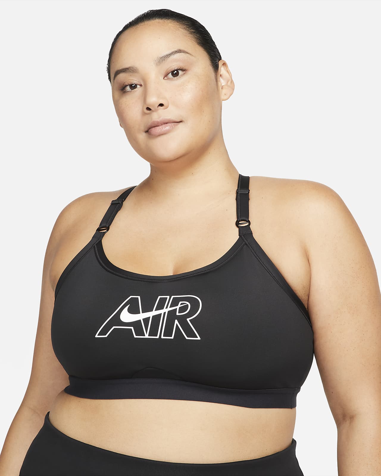 Brassière de sport rembourrée à maintien léger et motif Nike Air Dri-FIT Indy pour Femme (grande taille)