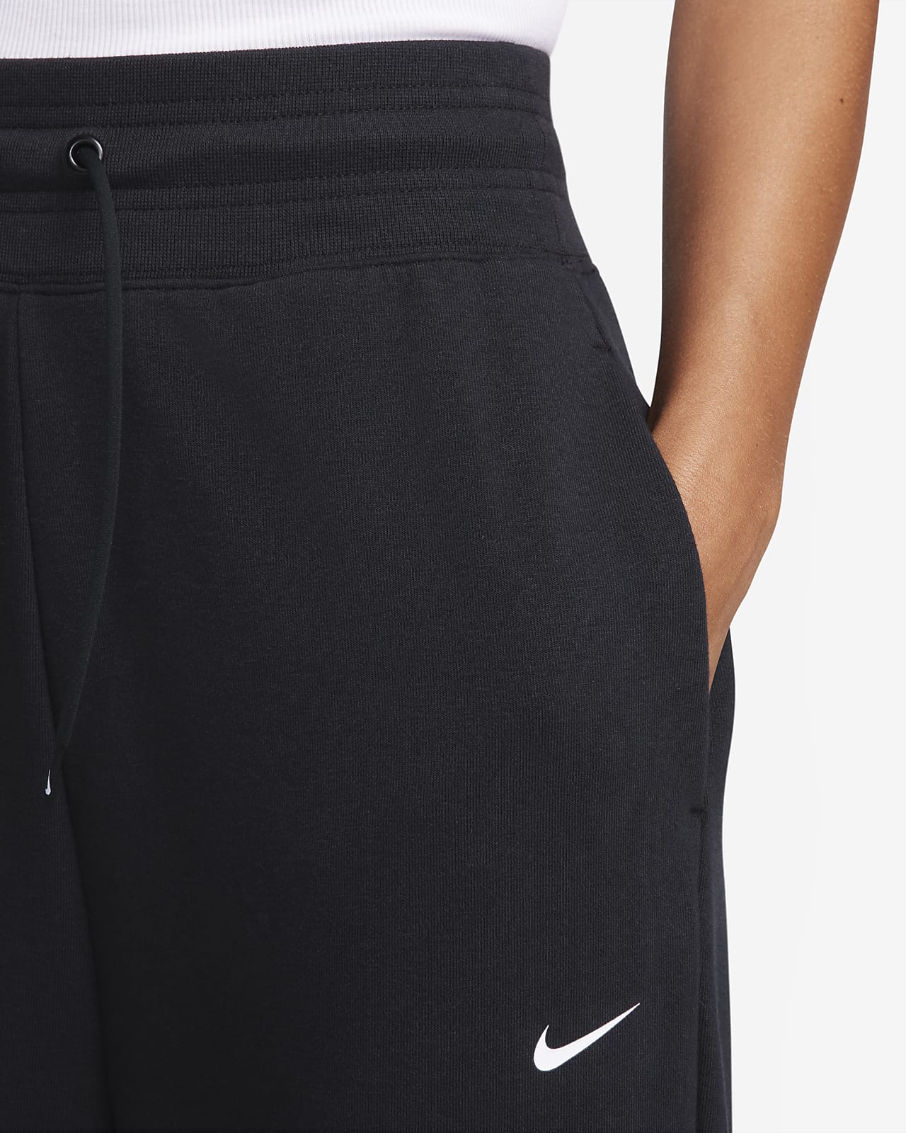 Nike Dri-fit One High-waisted Full-length Open-hem French Terry