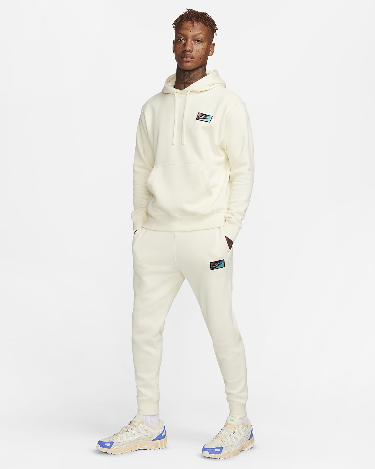 Nike Sportswear Club Fleece Joggers White/White/Black Men's - US