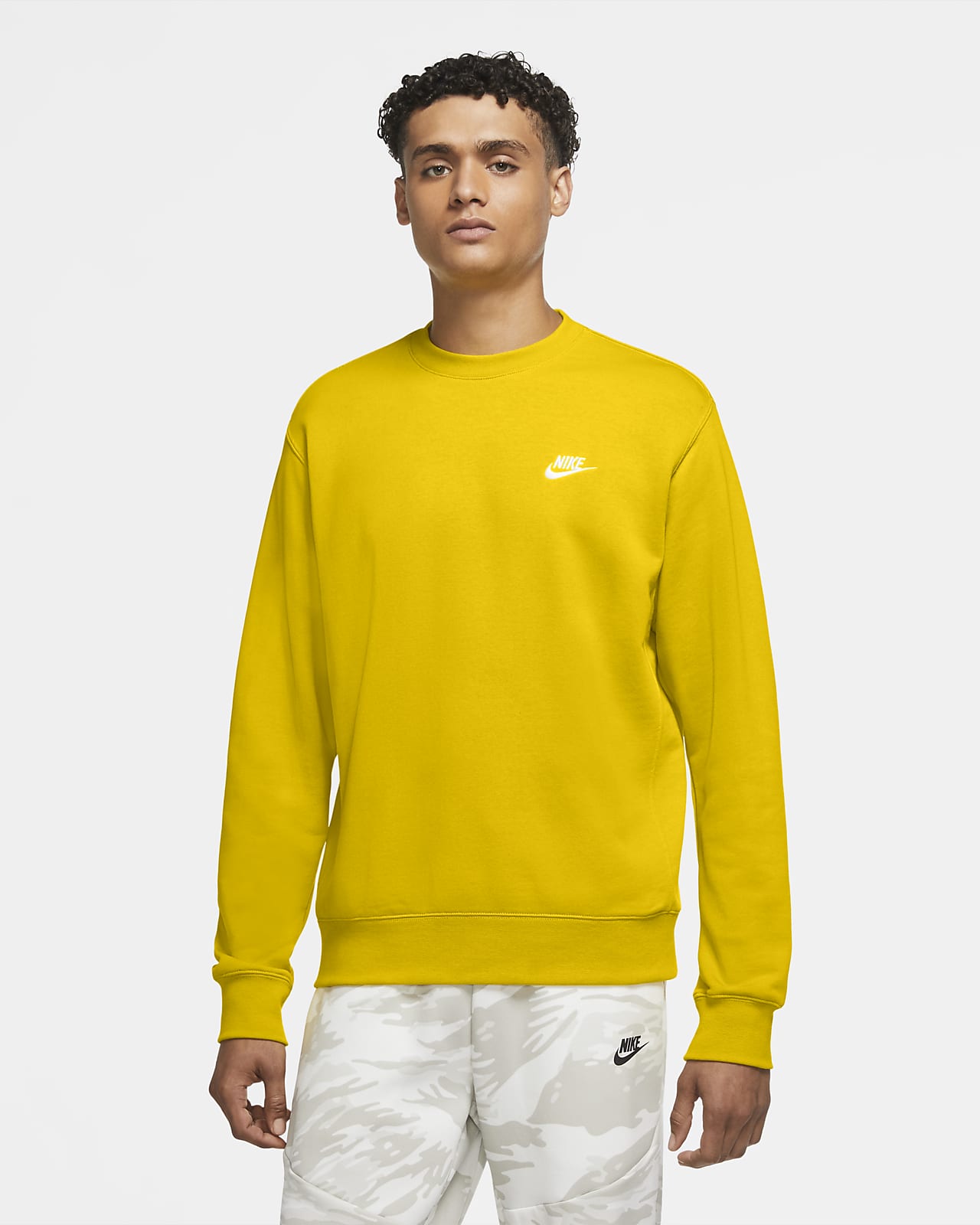 nike club sweatshirt yellow