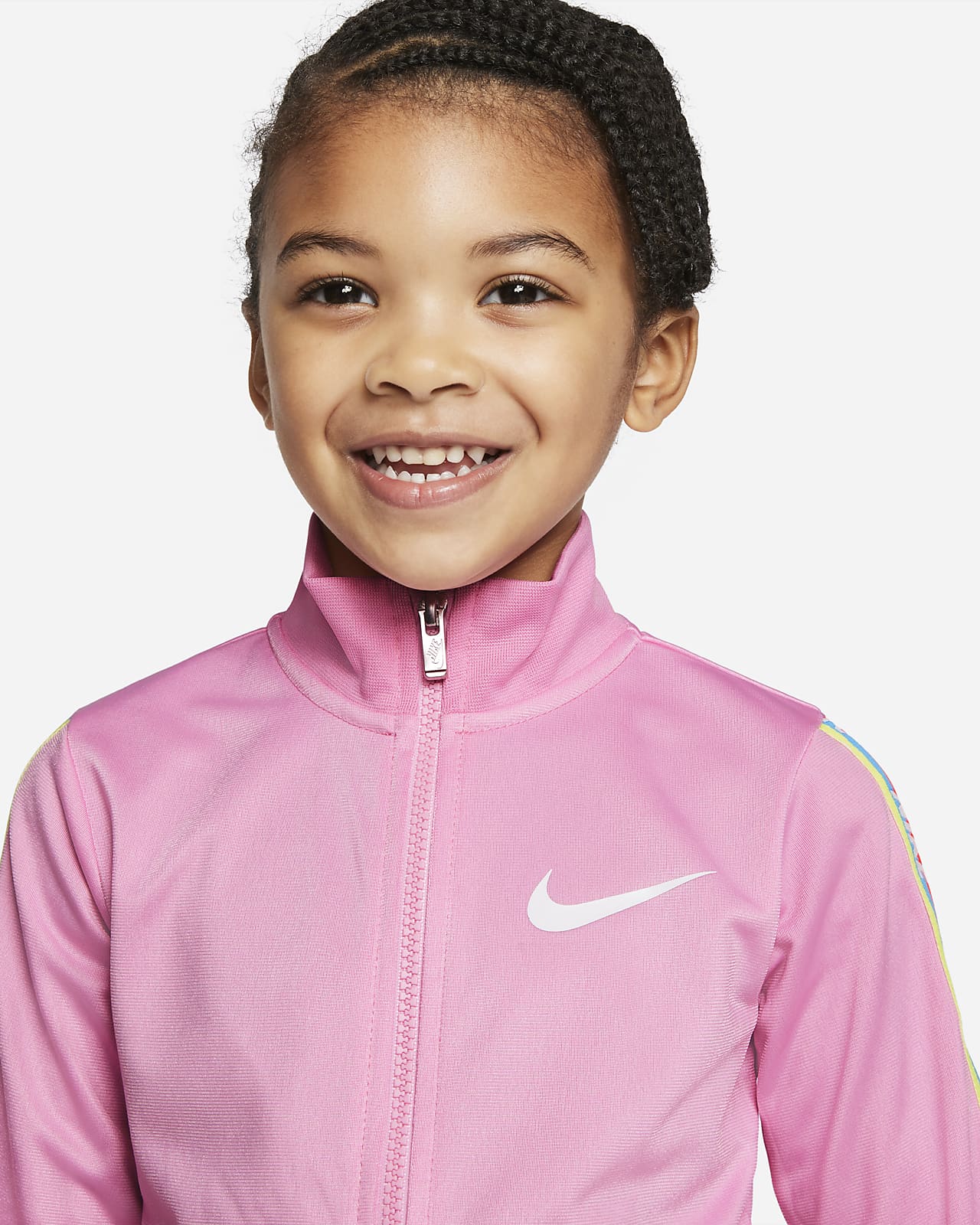 Nike Little Girls Heart Taped Tricot Jacket & Pants 2 Piece Set (12 Months,  Pink(36h658-a8f)/Black)