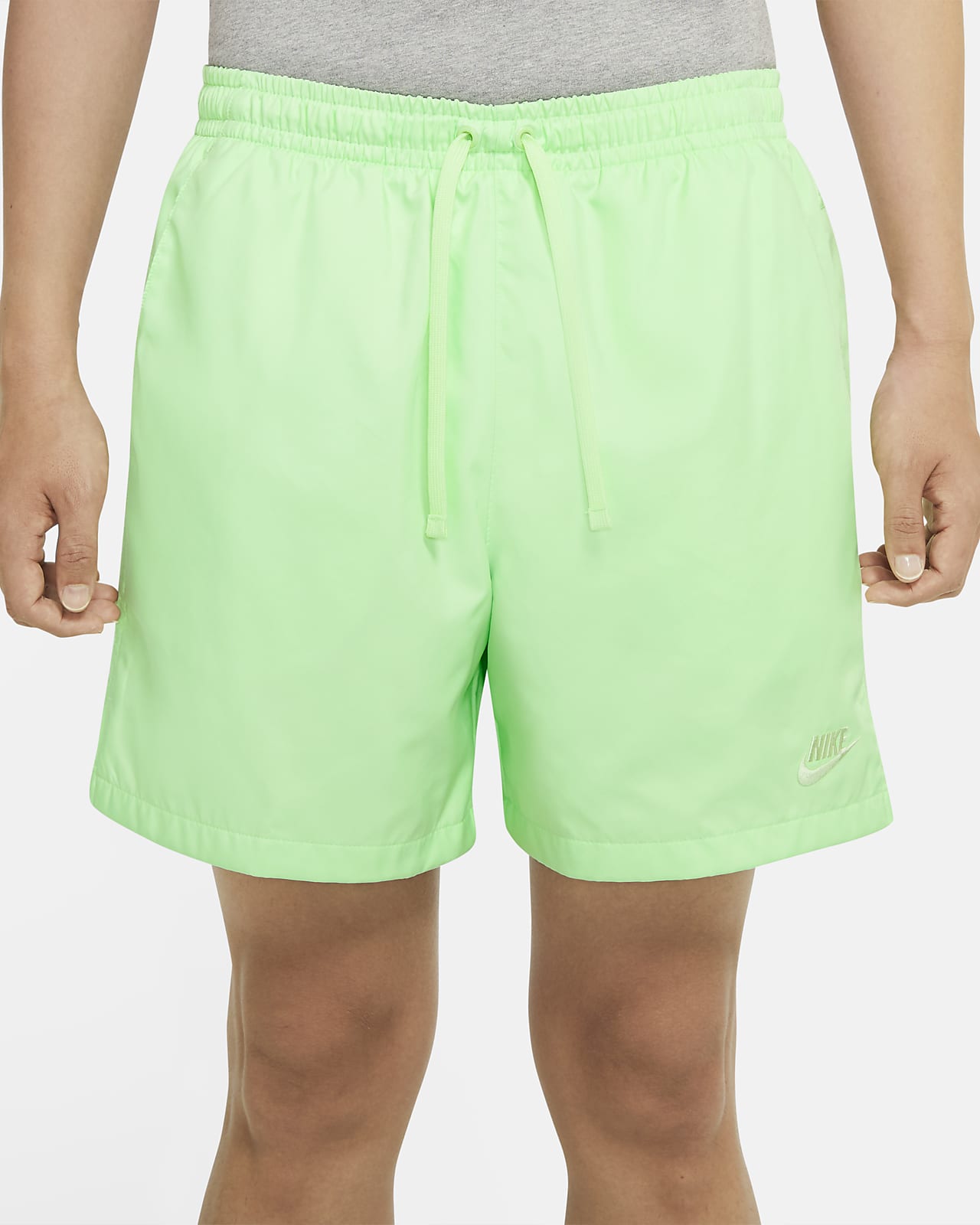 nike green woven shorts