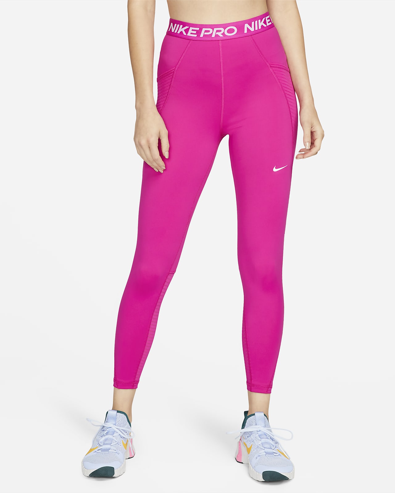 Ladies Nike Pro Leggings Pink Leggings M