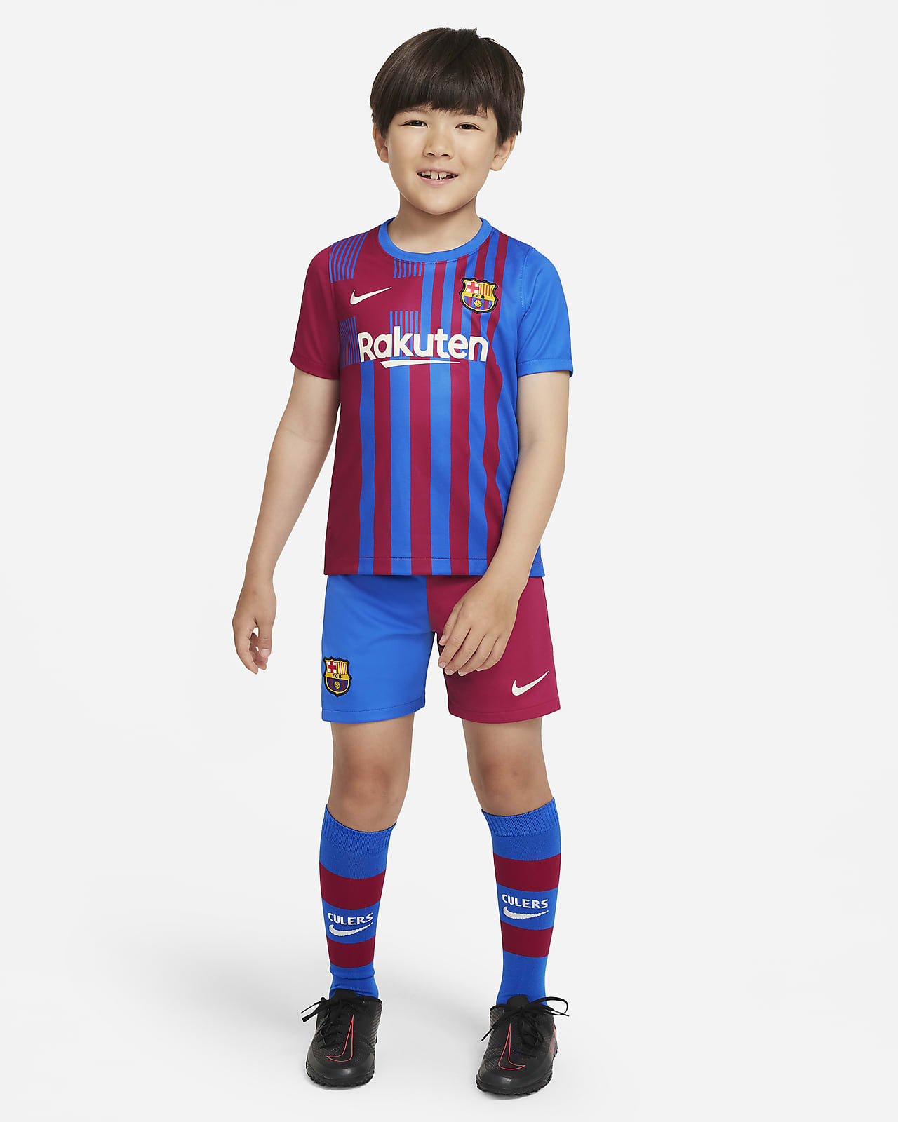 NIKE 2021-2022 Barcelona Training Football Soccer T-Shirt Black Kids