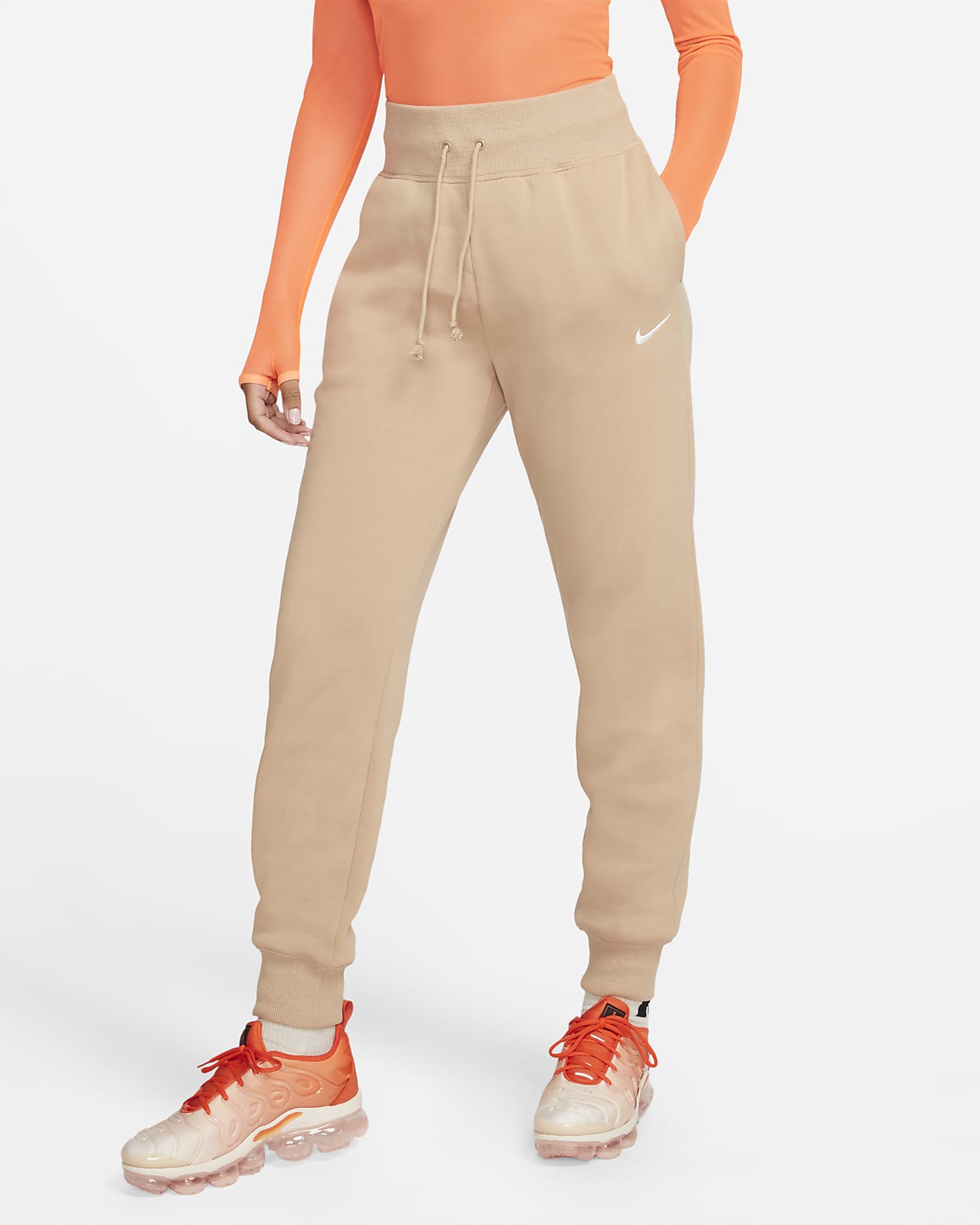 Højtaljede Nike Sportswear Phoenix Fleece-joggers til kvinder