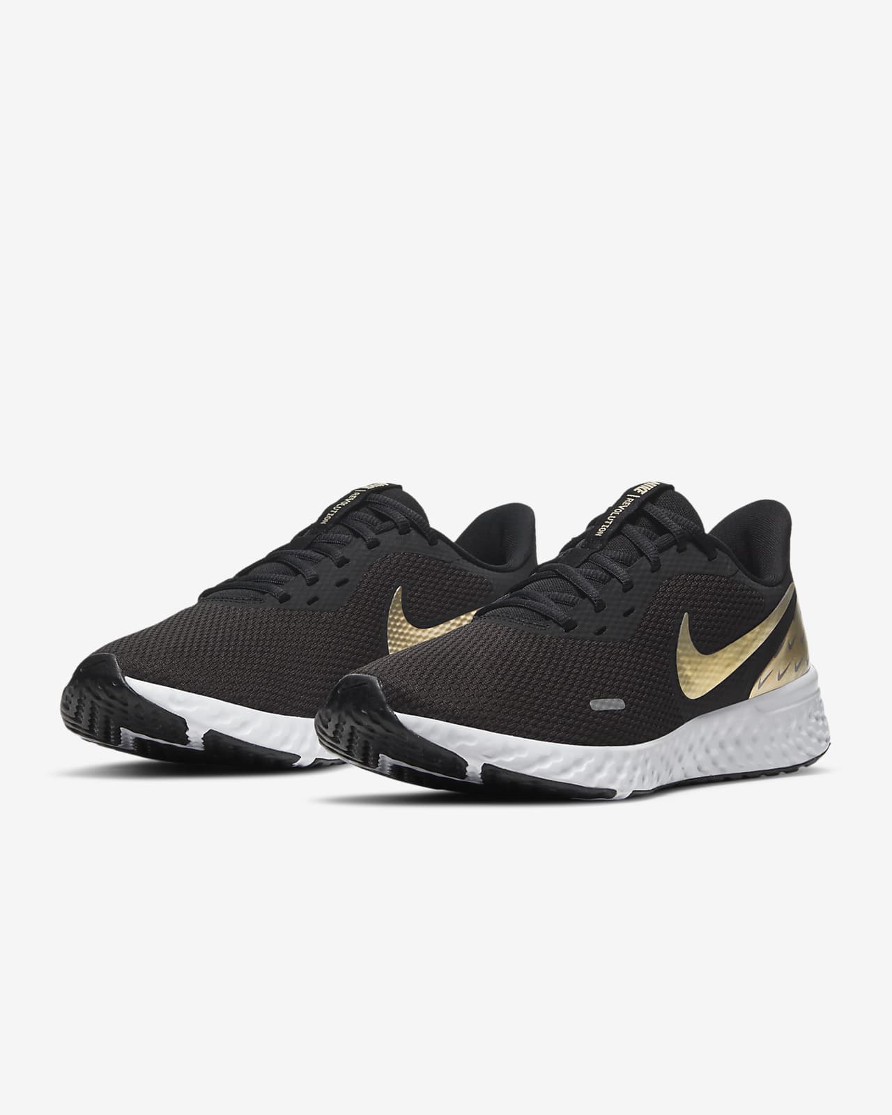 nike revolution 5 women's black and gold