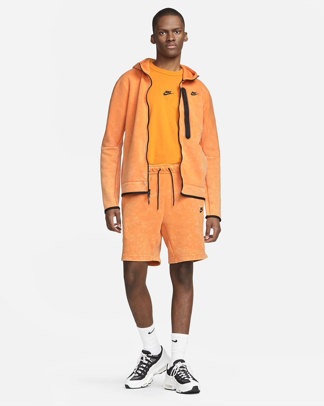 Felpa délavé con cappuccio e zip a tutta lunghezza Nike Sportswear Tech  Fleece – Uomo. Nike IT