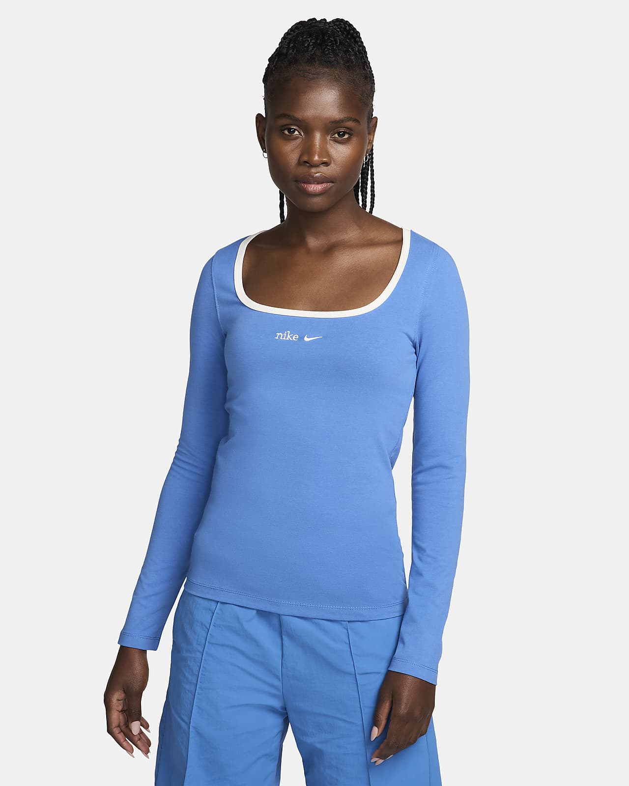 Nike Sportswear Women's Square-Neck Long-Sleeve Top. Nike NO
