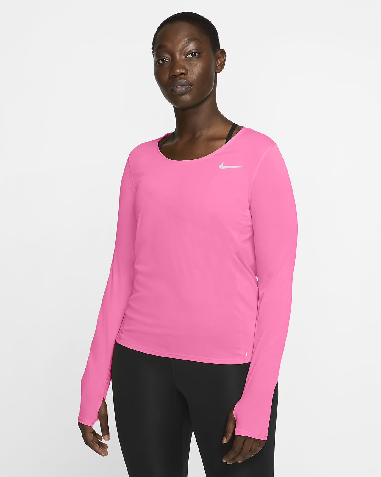 pink long sleeve running top
