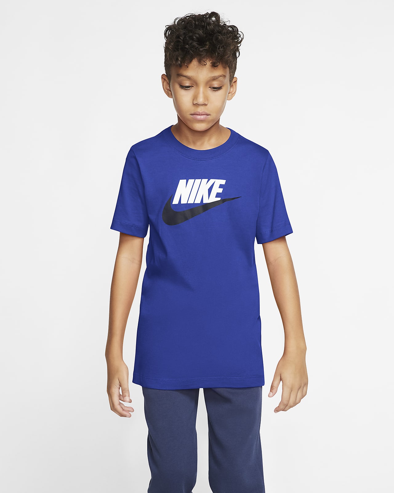 Playera de algodón para niños talla grande Nike Sportswear