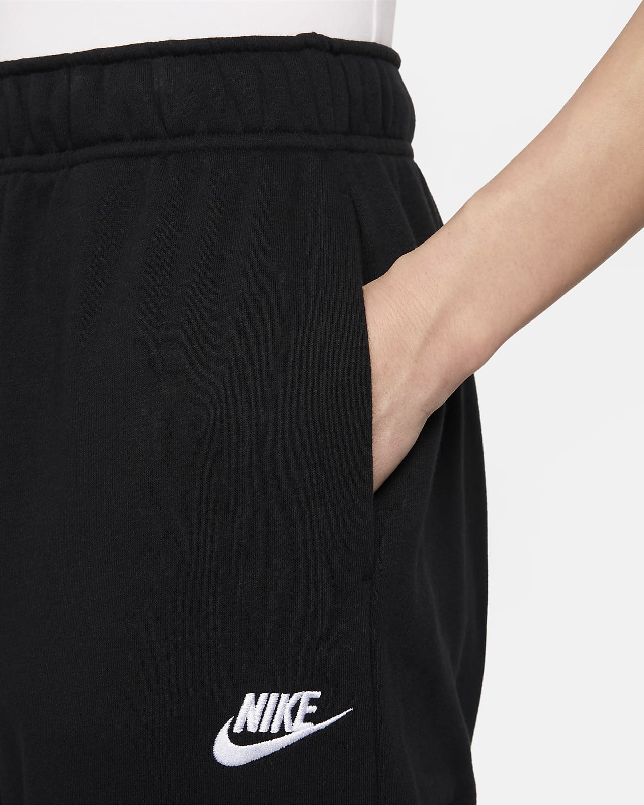 Nike Women's XXL Sportswear Club Fleece Mid-Rise Slim Joggers Oatmeal/White  NEW
