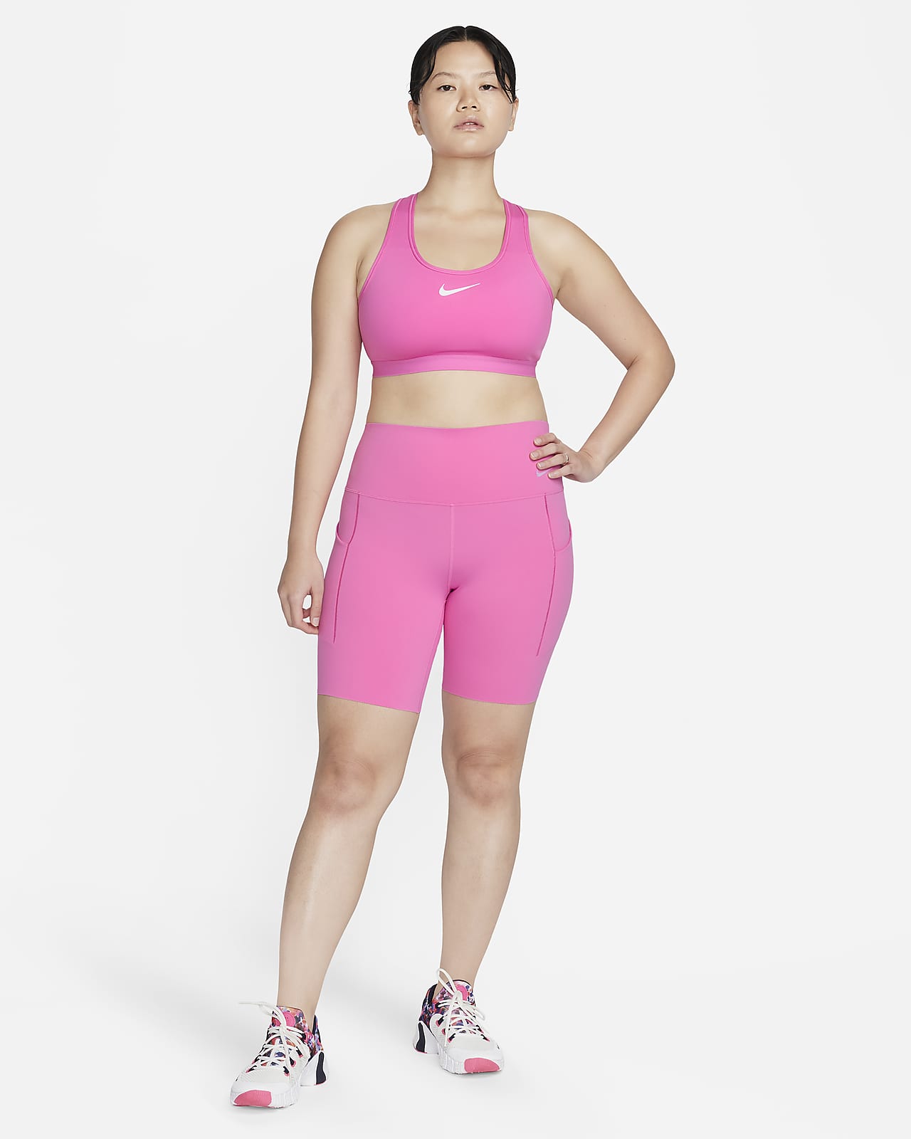 Womens Lime Green Nike Swoosh Sports Bras Size M Dri Fit Running Walking  Sleep 