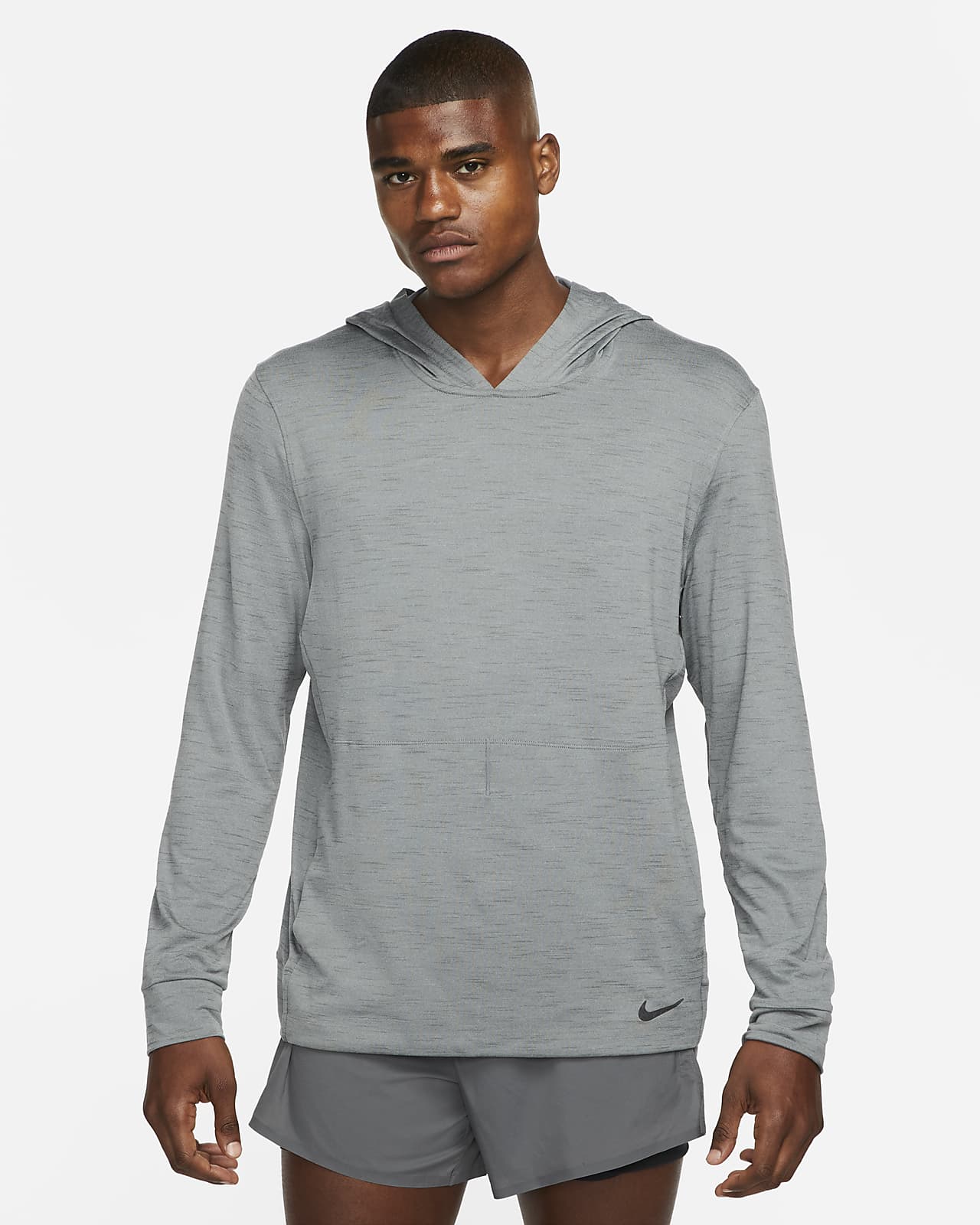 Men's Nike Dry Long Sleeve Hoodie Tee - Black - Size M