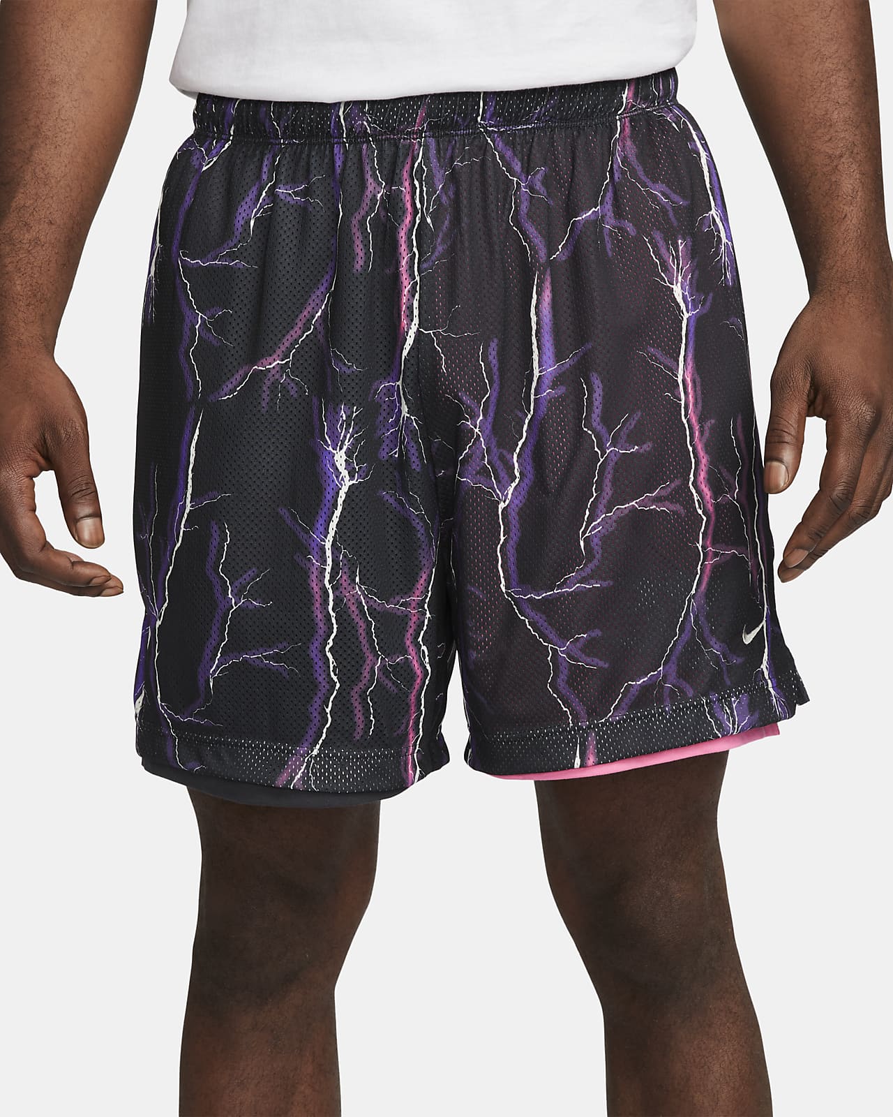Nike Mens Premium 6" Basketball Shorts Pink/Purple Size XL Reversible  DQ5834 New