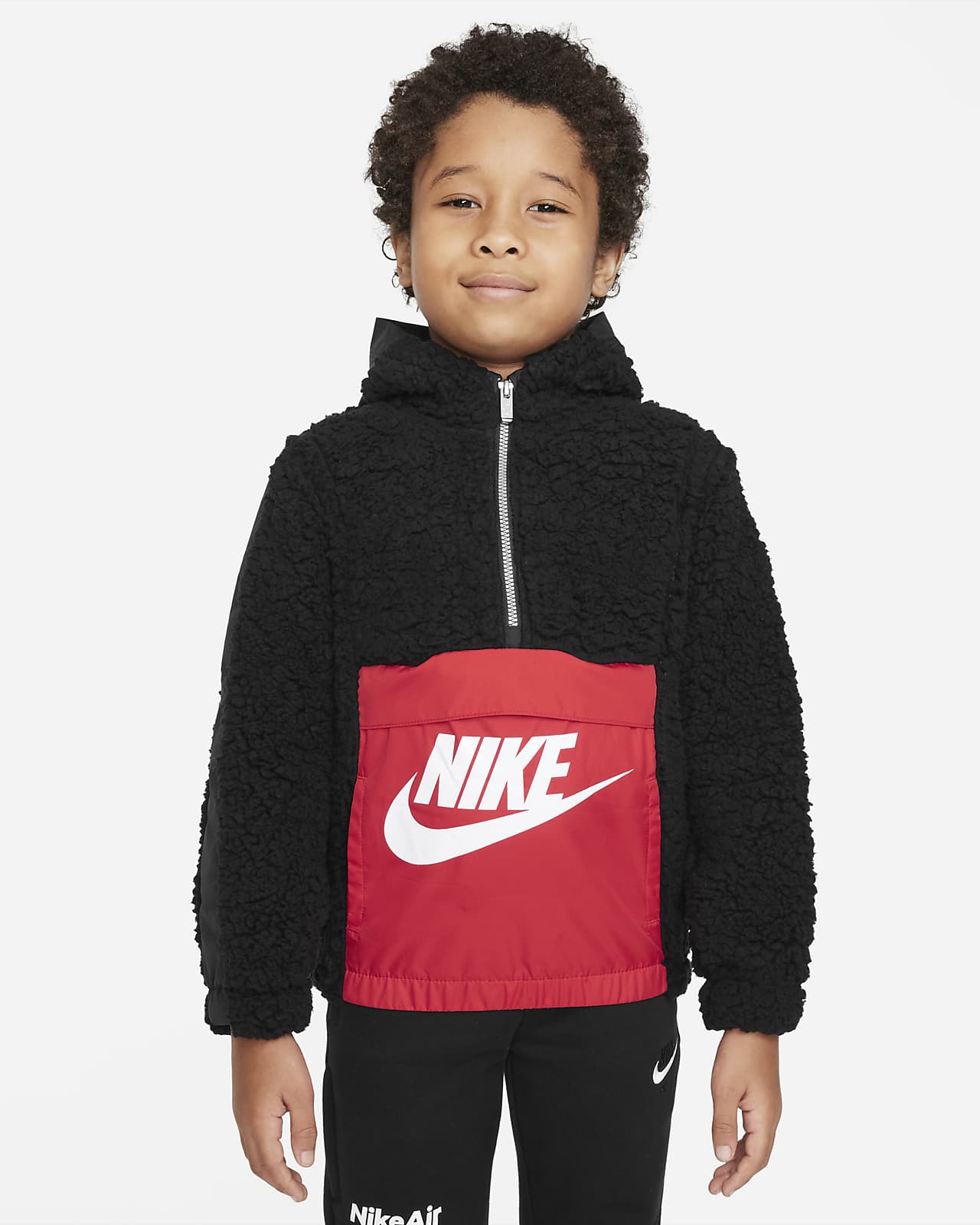 Sudadera con gorro medio cierre niño talla pequeña Sportswear. Nike.com