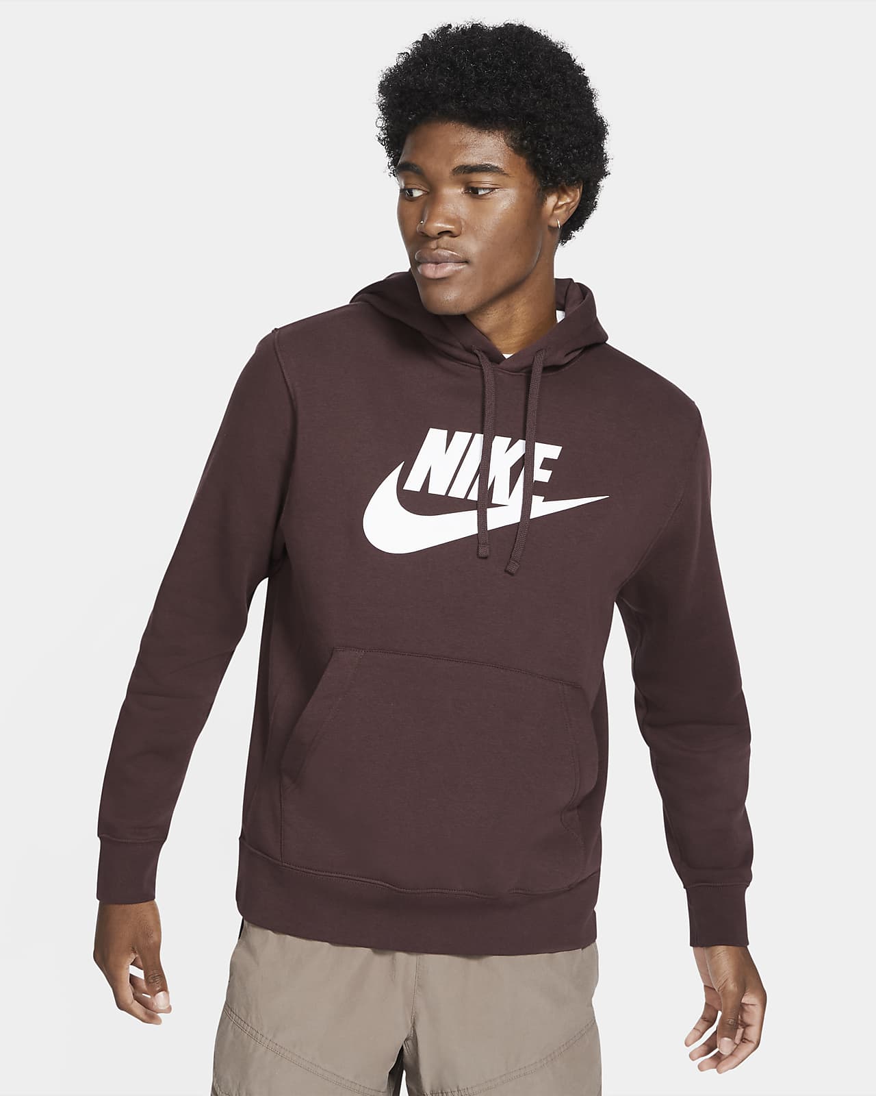 men's nike sportswear club logo pullover hoodie