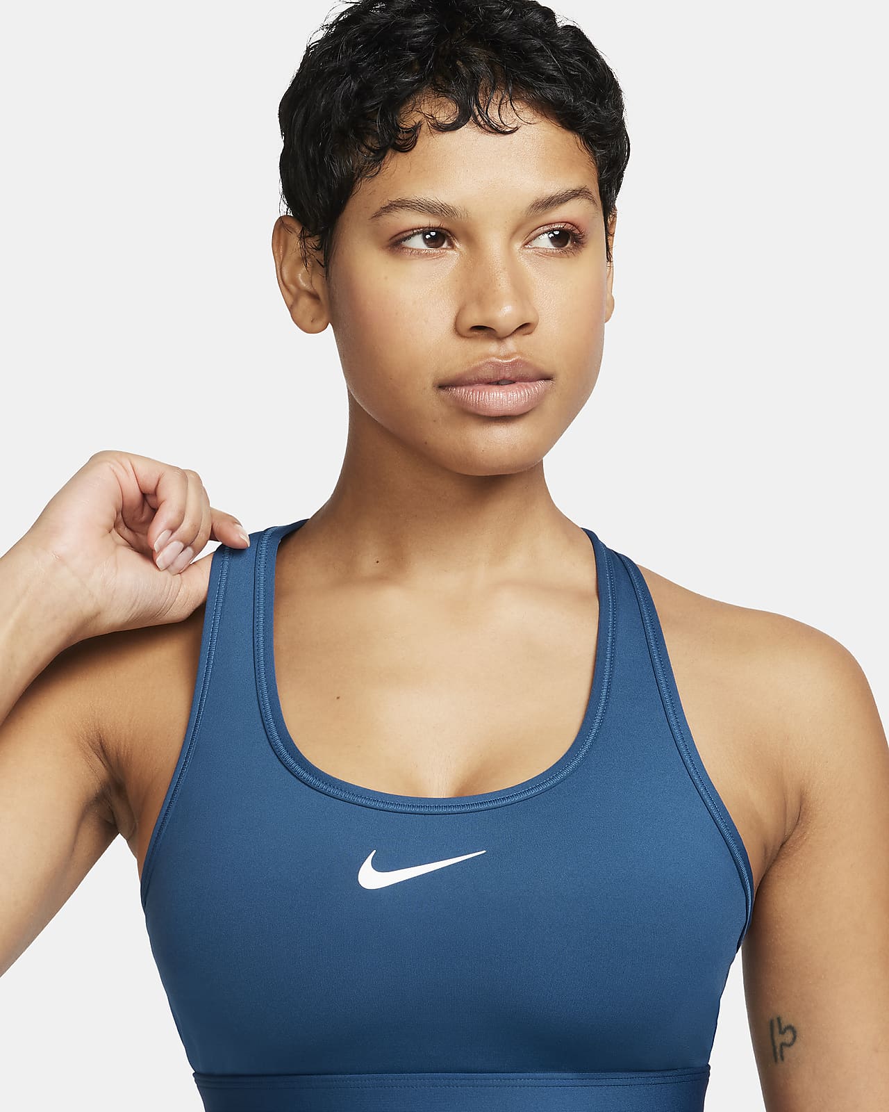 Buy Nike White Regluar Dri-FIT Swoosh Sports Bra from Next Luxembourg