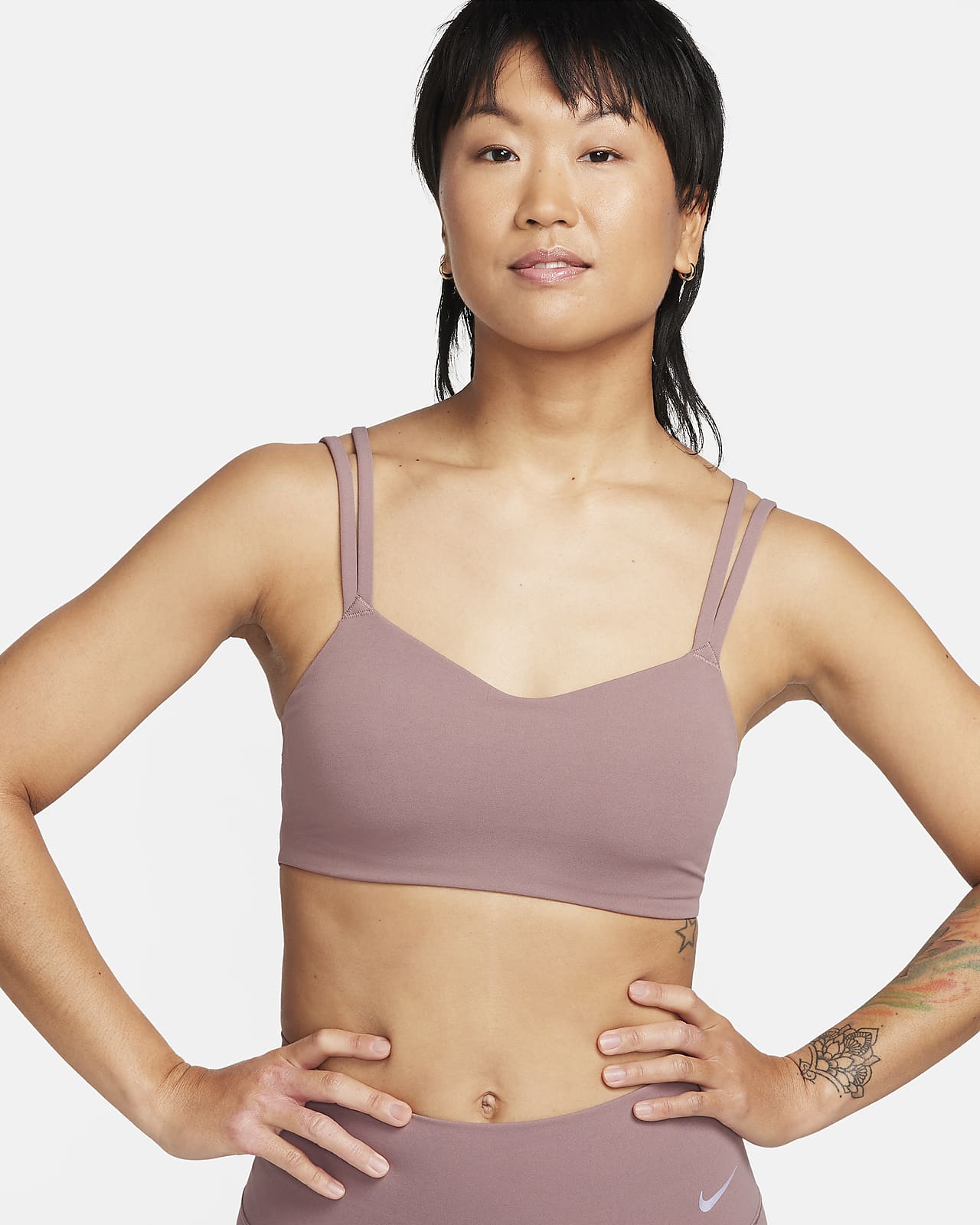 NIKE Nike Dri-FIT Alate Women's Light-Support Padded Strappy Sports Bra, Lilac Women's Crop Top