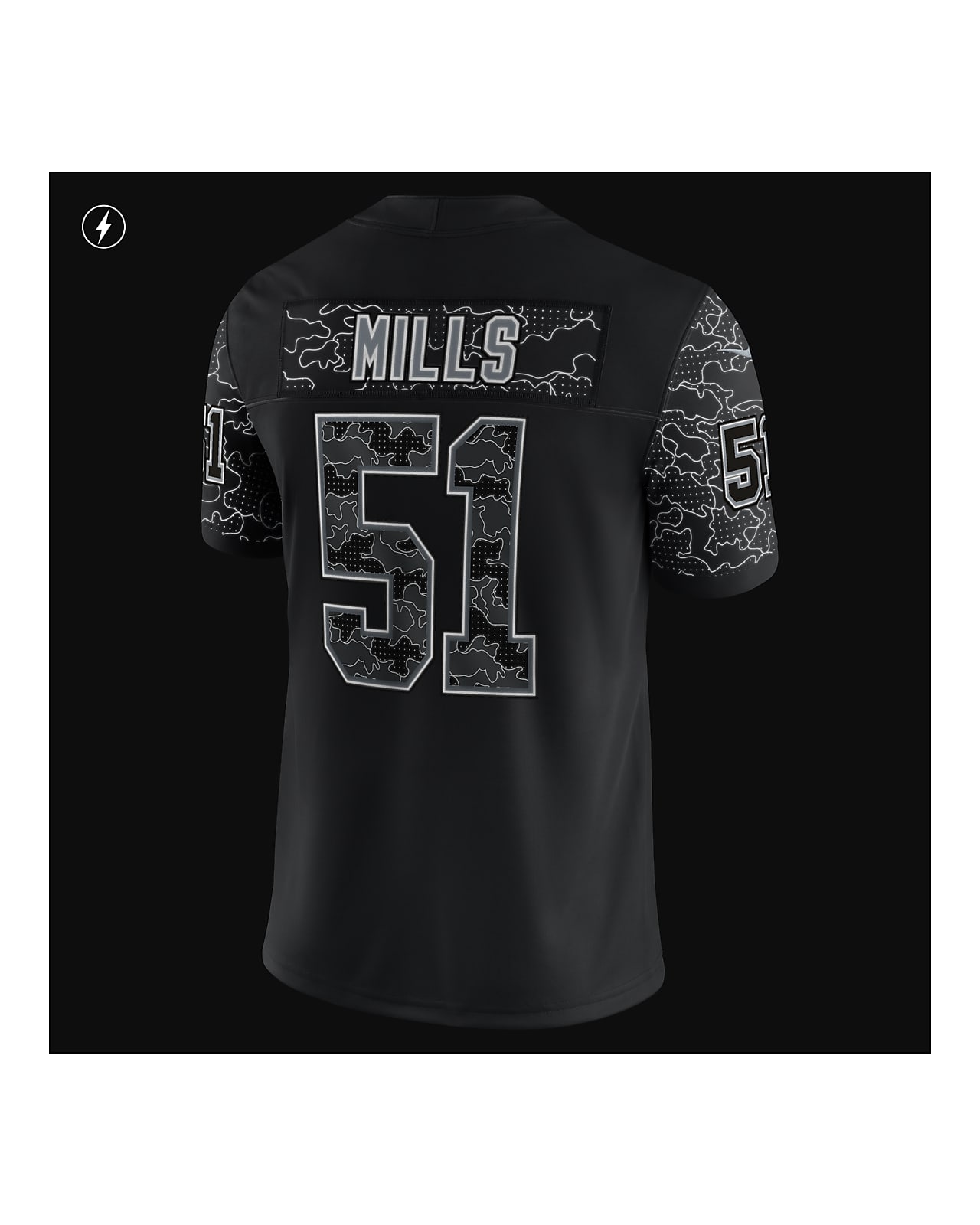 NFL Carolina Panthers RFLCTV (Sam Mills) Men's Fashion Football Jersey