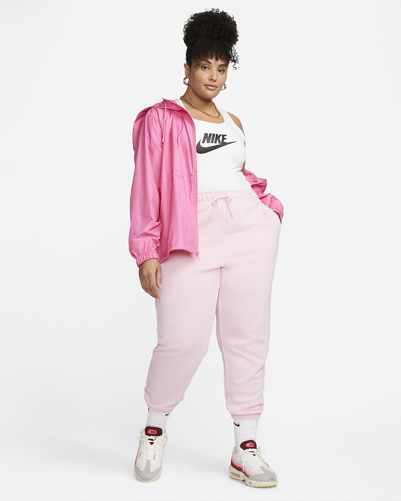 Nike Sportswear Fleece Pantalón de chándal oversize de talle medio (Talla - Mujer. ES