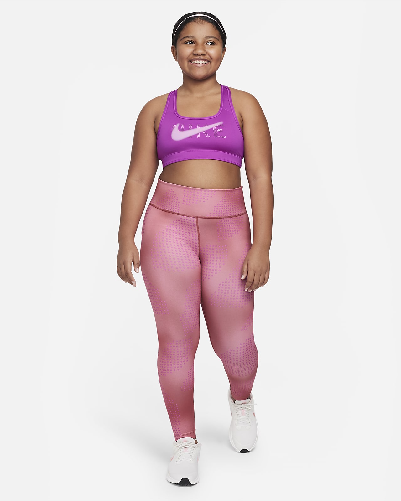 Nike Swoosh Big Kids' Reversible Sports Bra - vivid purple/pink