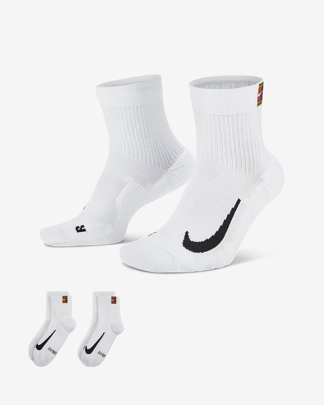 NikeCourt Multiplier Max Tennis Ankle Socks (2 Pairs)