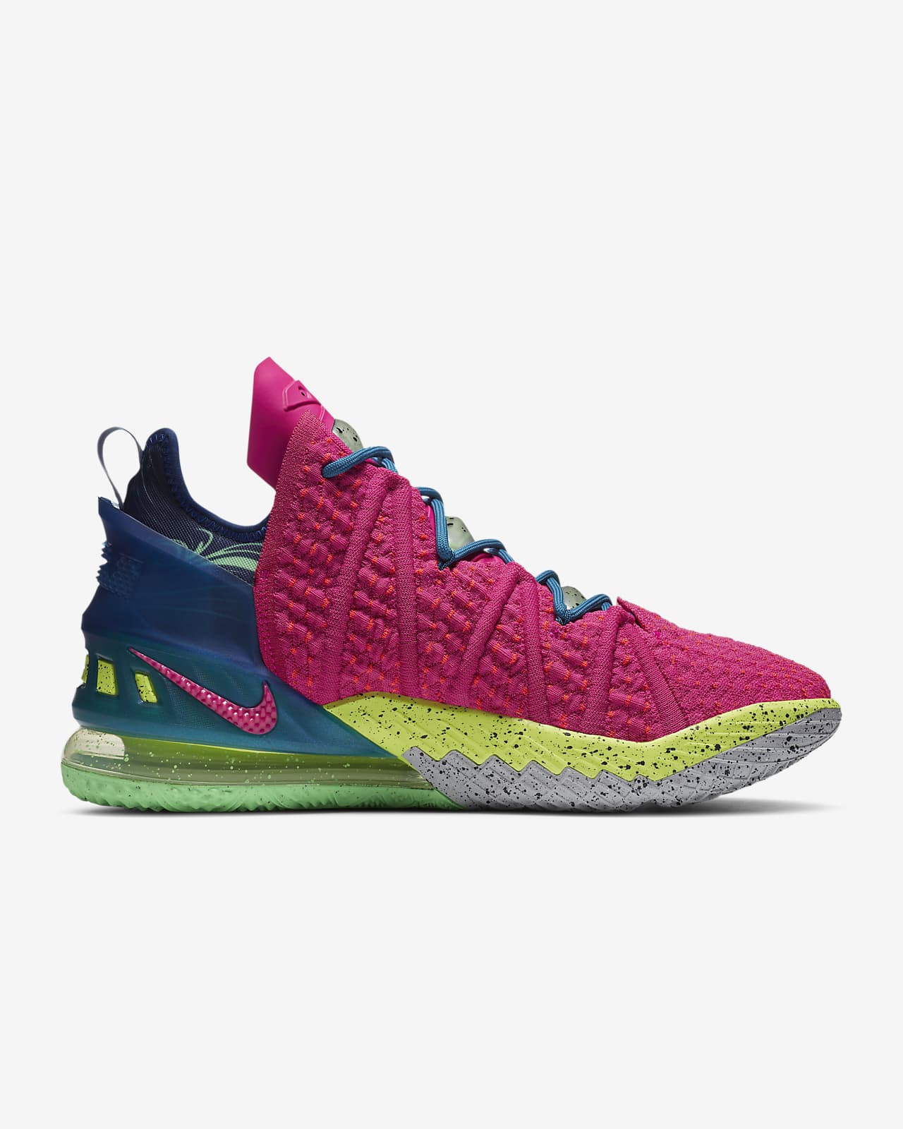 blue and pink basketball shoes