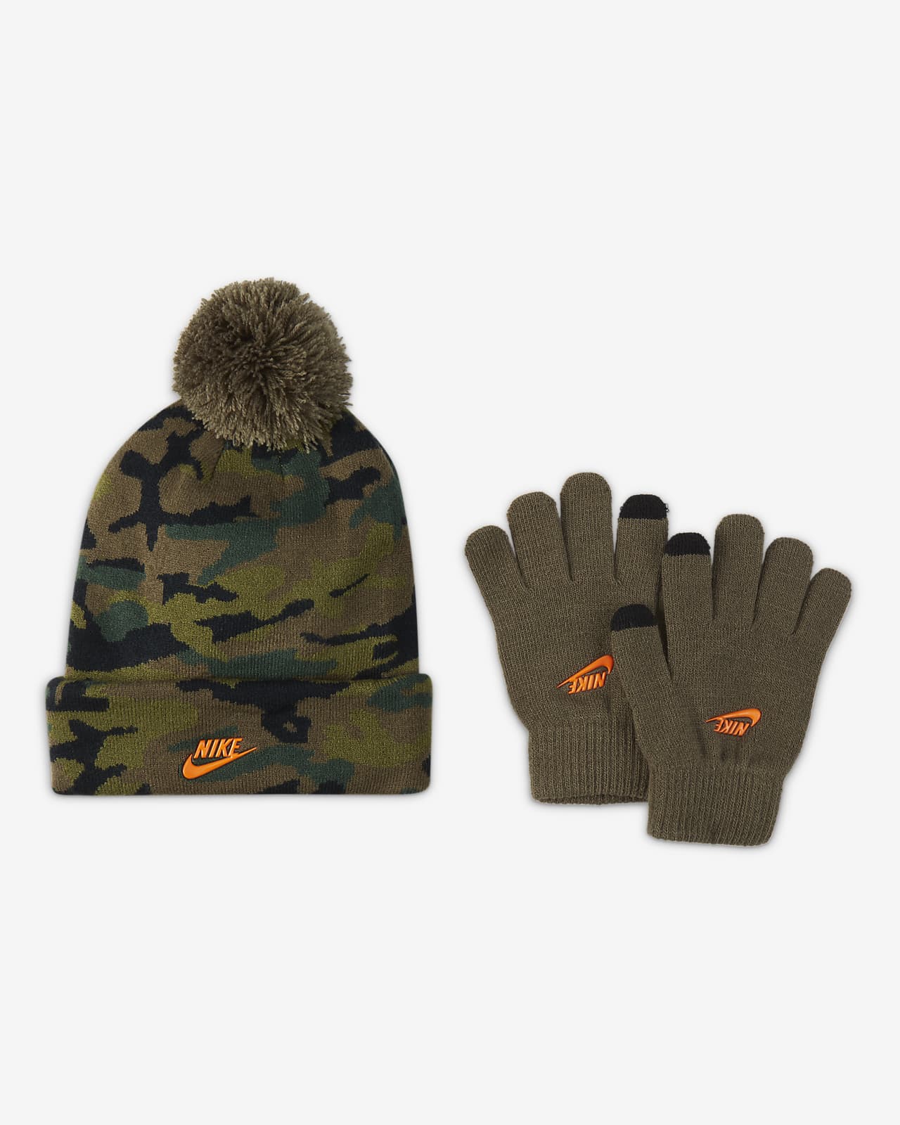 Nike Big Kids' Beanie and Gloves Set.