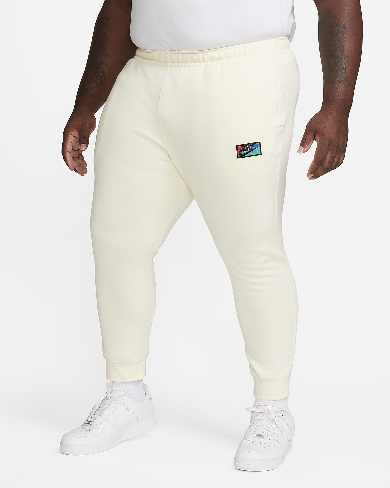 Nike Club Fleece cuffed sweatpants in white - WHITE