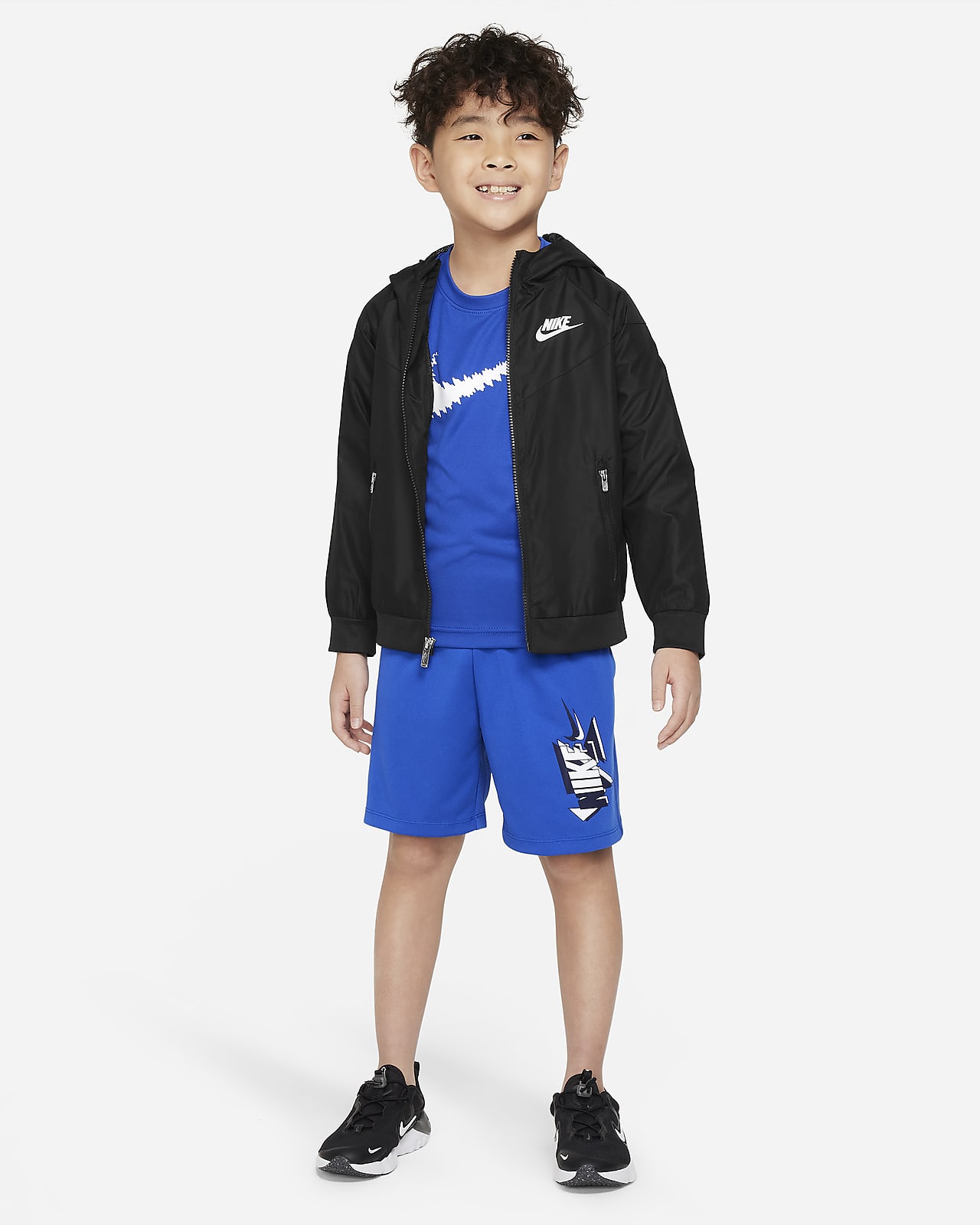 Short Nike Kids\' Little Dri-FIT Sleeve Academy Top.