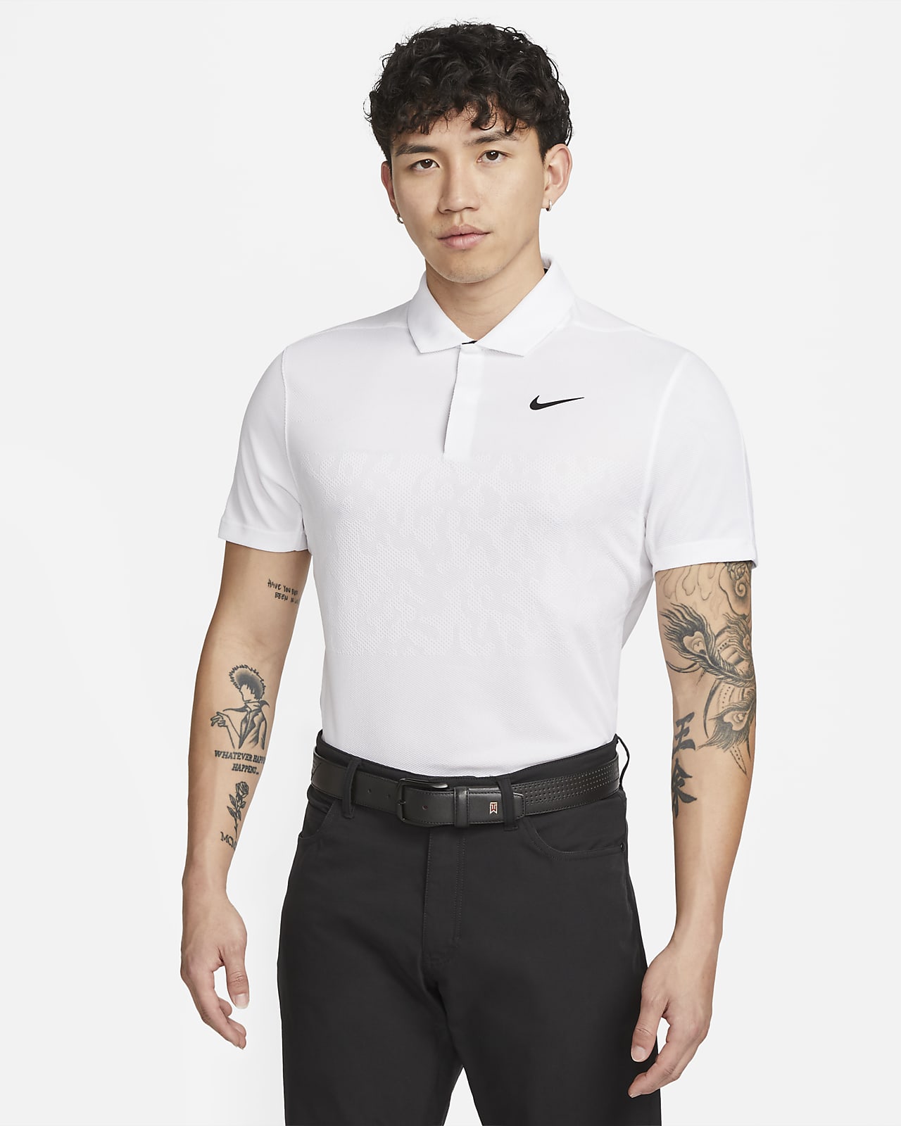  Nike Dri-FIT ADV Tiger Woods Men's Mock-Neck Golf Polo (as1,  Alpha, s, Regular, Regular, White/White/Black) : Clothing, Shoes & Jewelry